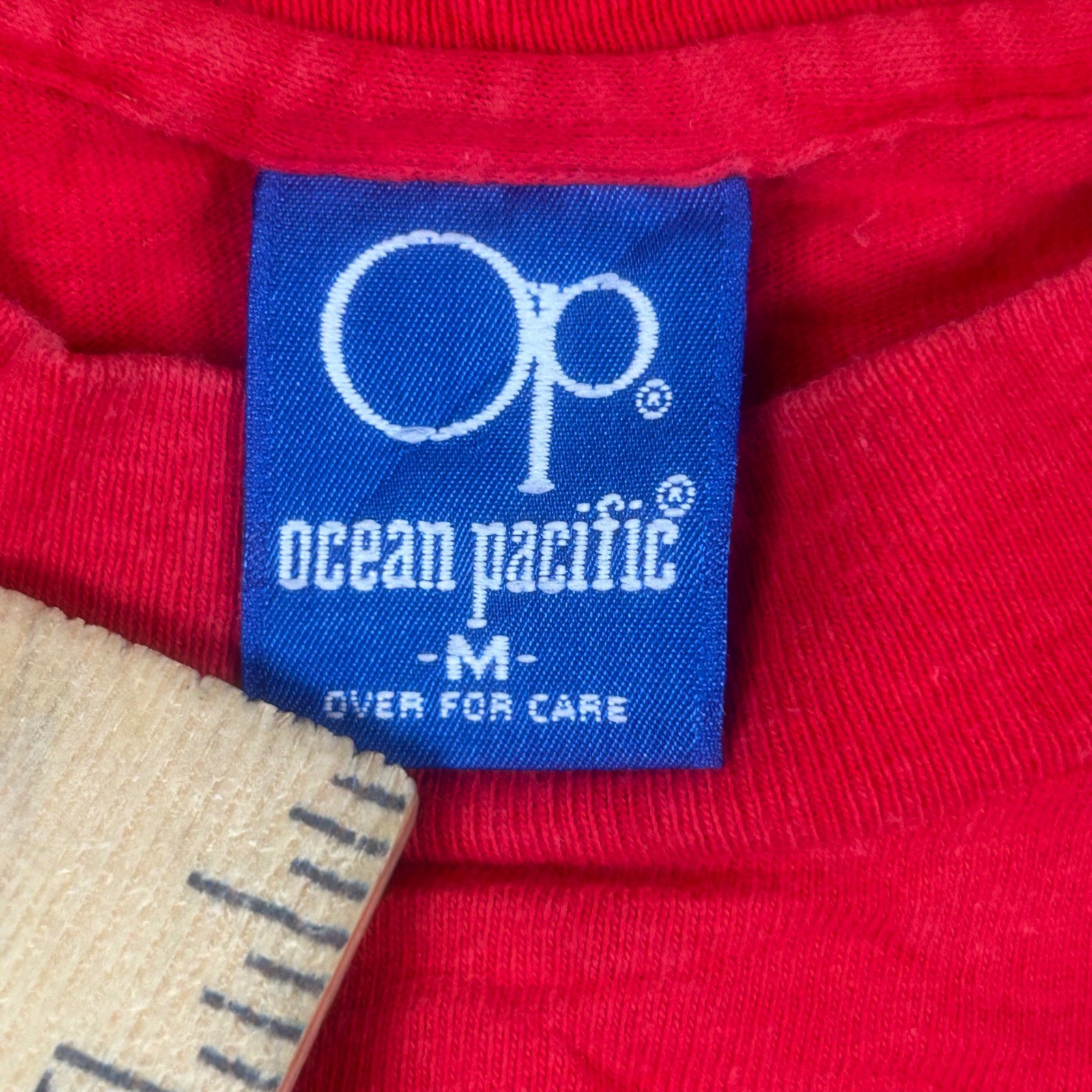 Vintage 1983 Ocean Pacific Red Graphic Long Sleeve T-Shirt Mens Medium USA Made