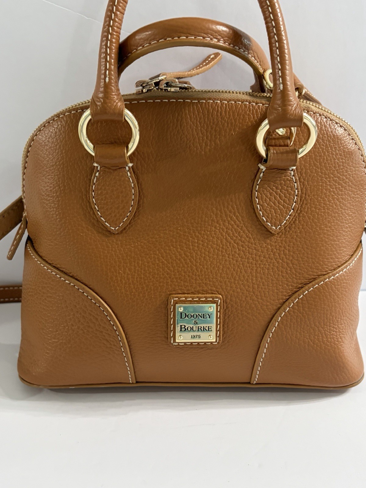 Dooney & Bourke Lucca Leather Satchel In Caramel W/Matching Lucca Flap Wallet