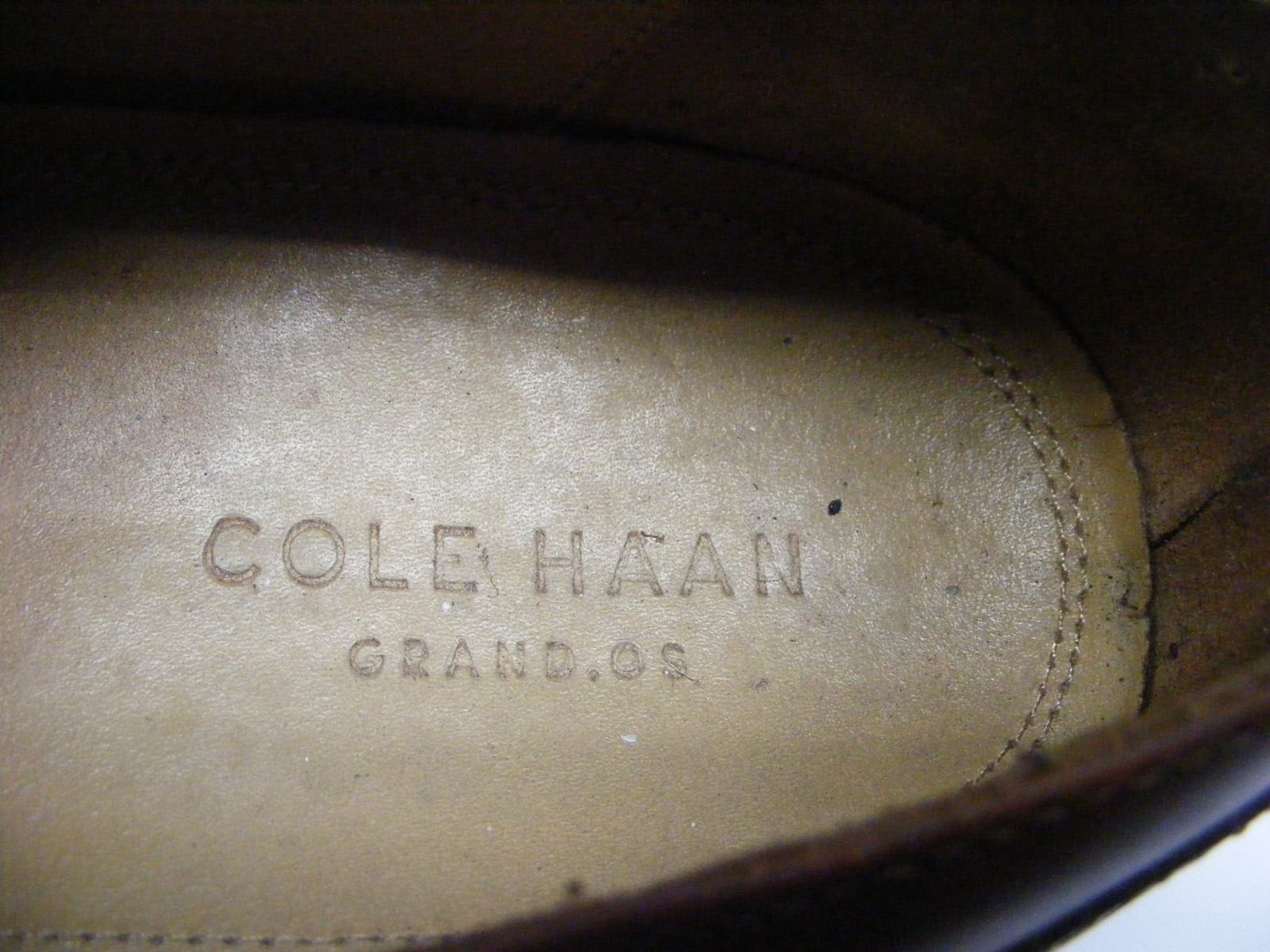 Cole Haan Mens Casual Dress Shoes Cognac Brown Leather Wingtip Oxford Size 13M
