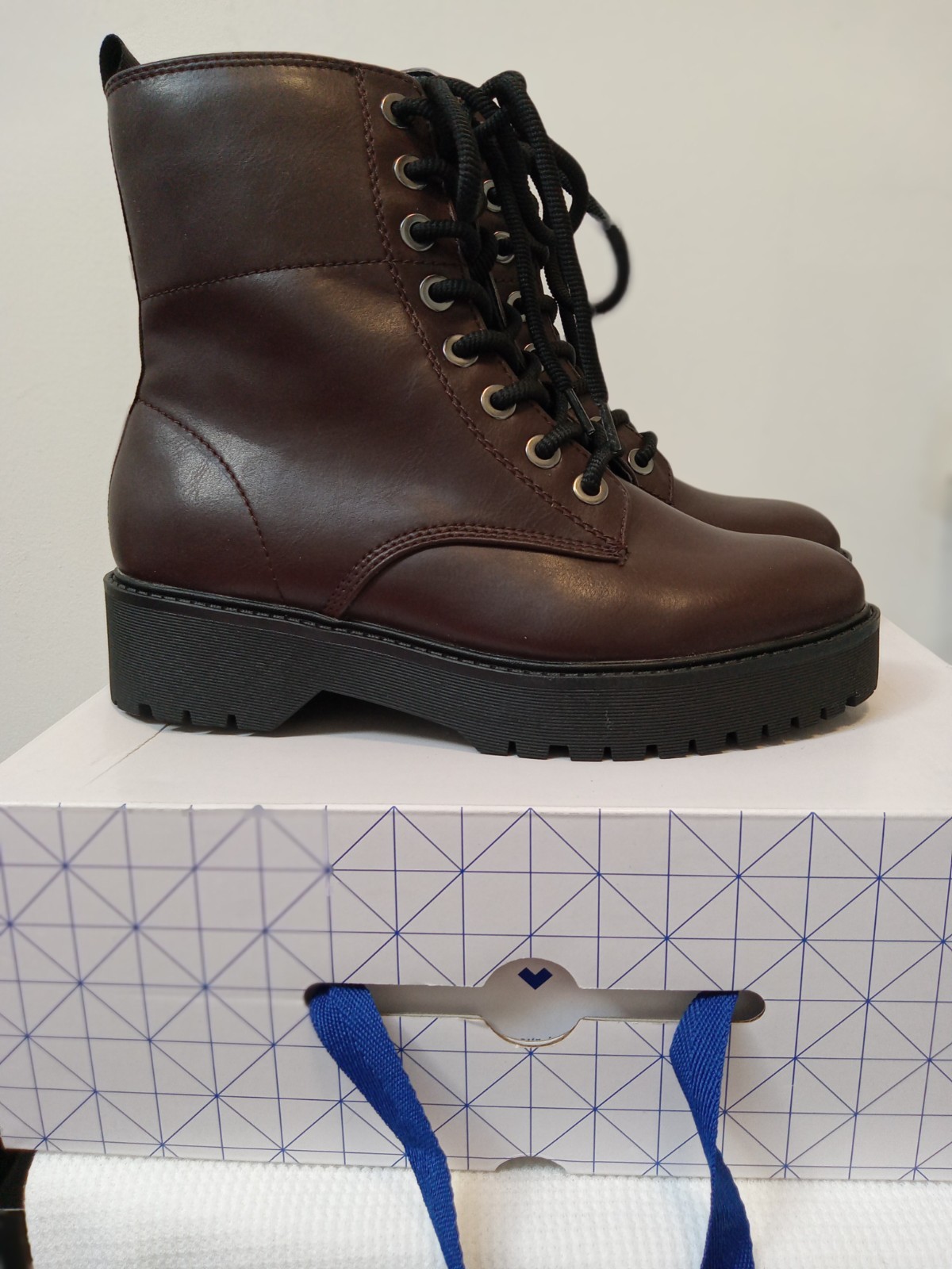 Call It Spring – Plateau Lace Up Combat Boot OXBLOOD / 8.5/ 100% Vegan leather