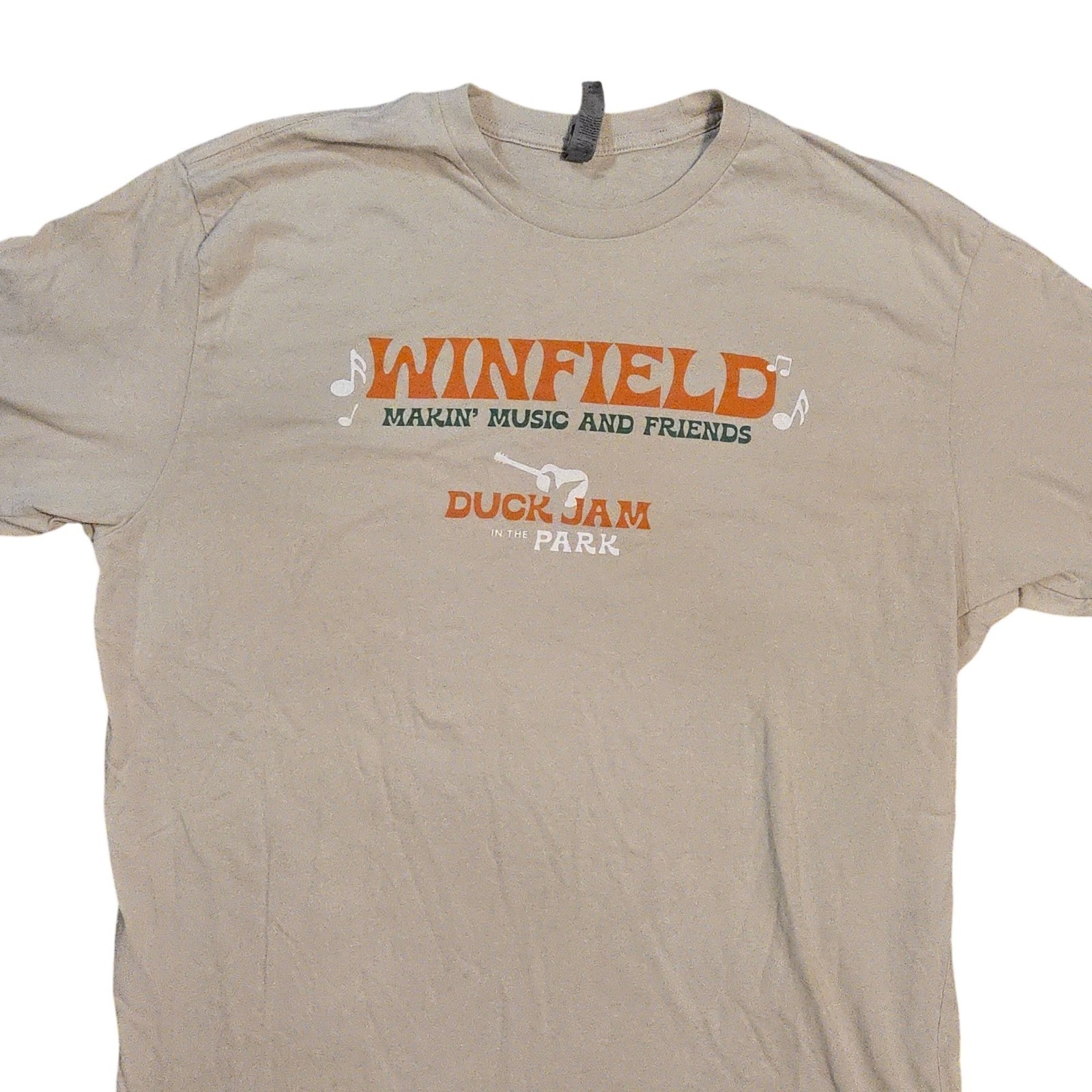 Winfield Duck Jam 2022 T-Shirt Beige Next Level Size XL Music Festival Kansas