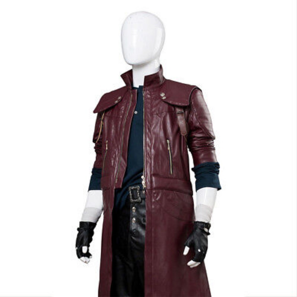 DMC5 Devil May Cry V Dante Aged Costume Cosplay Halloween Coat Outfit Full Set妈的
