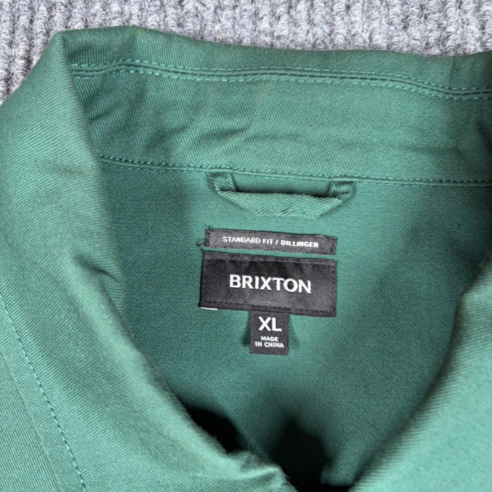 Brixton Dillinger Jacket Mens XL Green Full Zip Standard Fit Workwear Canvas