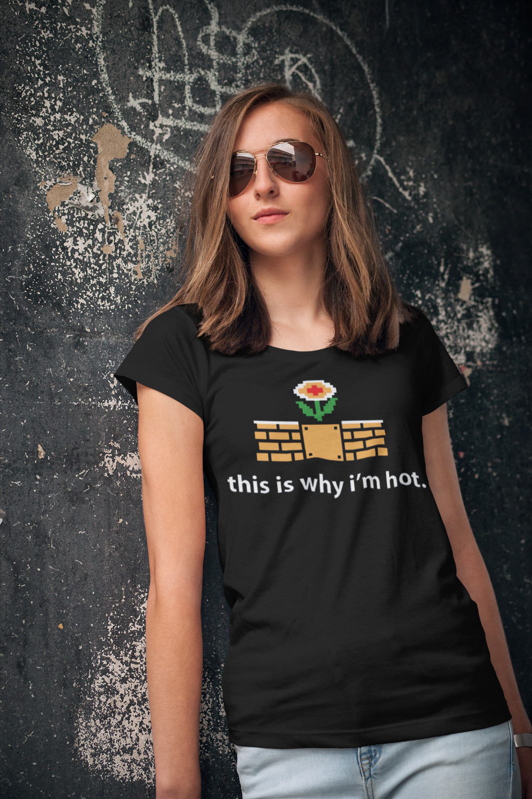 This Is Why I’m Hot Fire Flower T-Shirt Unisex Adult Funny Sizes Mario Nintendo