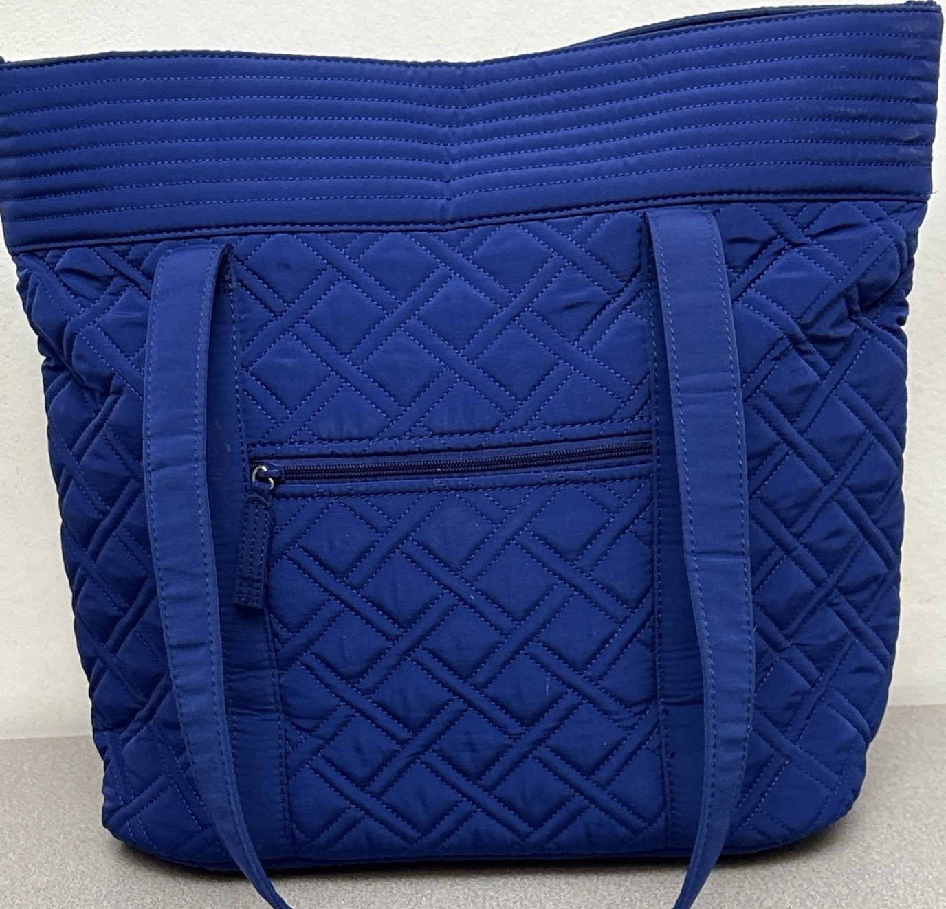 Vera Bradley Original Tote, Navy Blue Diamond Quilted, 15”X16”, NWOT