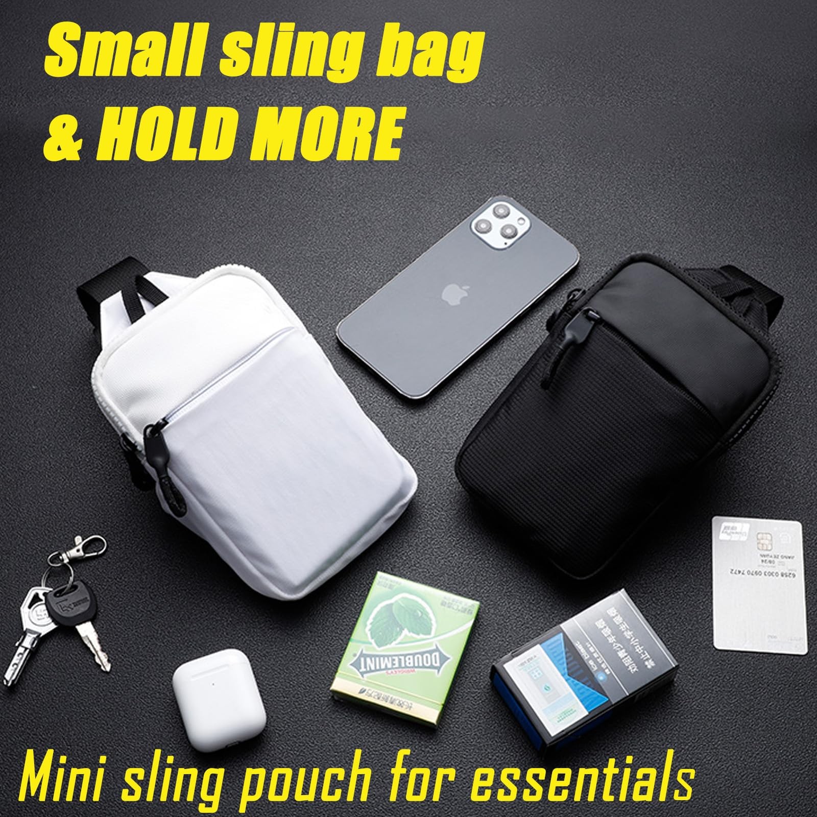 Mini Sling Bag for Men Women – Small Crossbody Bag Casual Phone Chest Bag for…