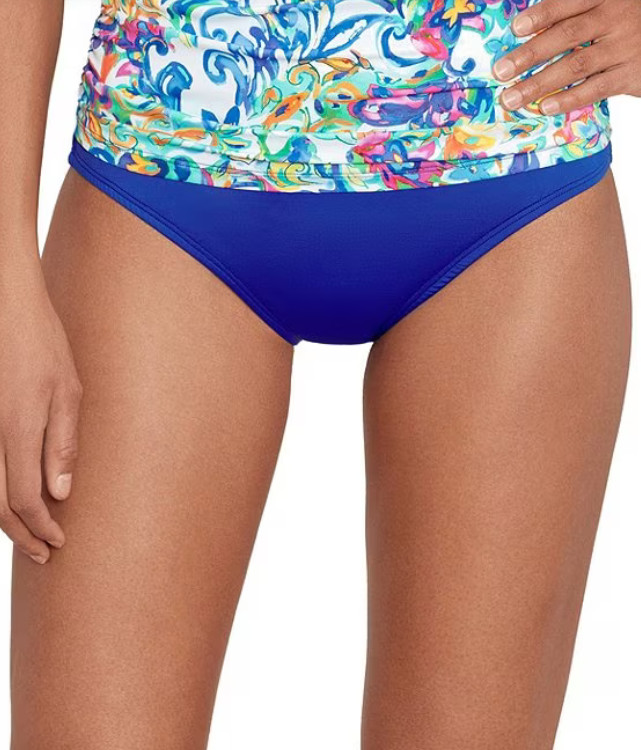 LAUREN Ralph Lauren Beach Club Solid Hipster Bottoms Royal Blue Size 8 0664