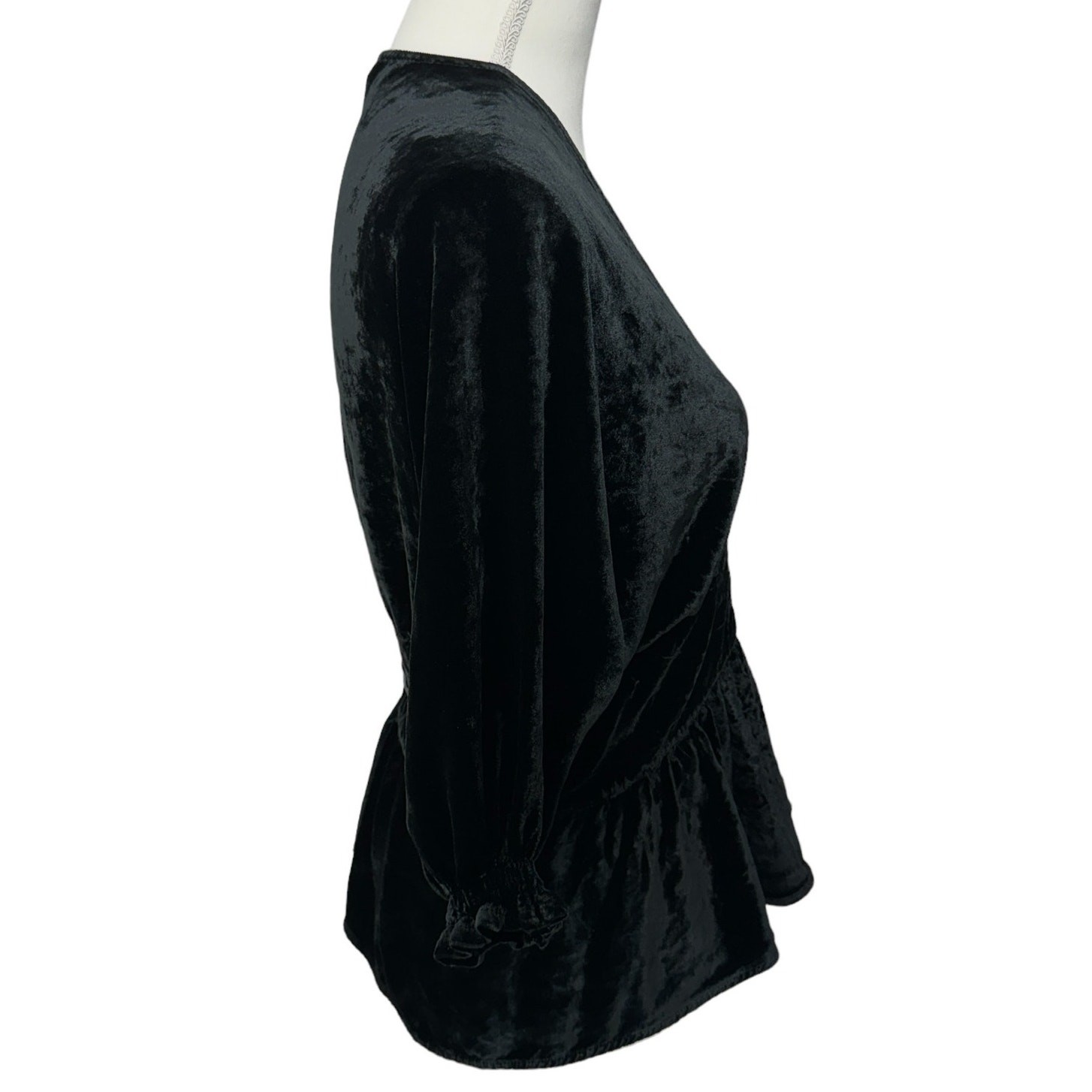 SOME ODD RUBIES Top Womens Small Black Velvet Wrap Style Party Holiday Cocktail