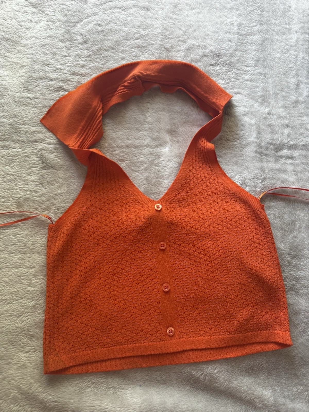 Bright Orange Halterneck Top Size S Brand New Unworn No Tags