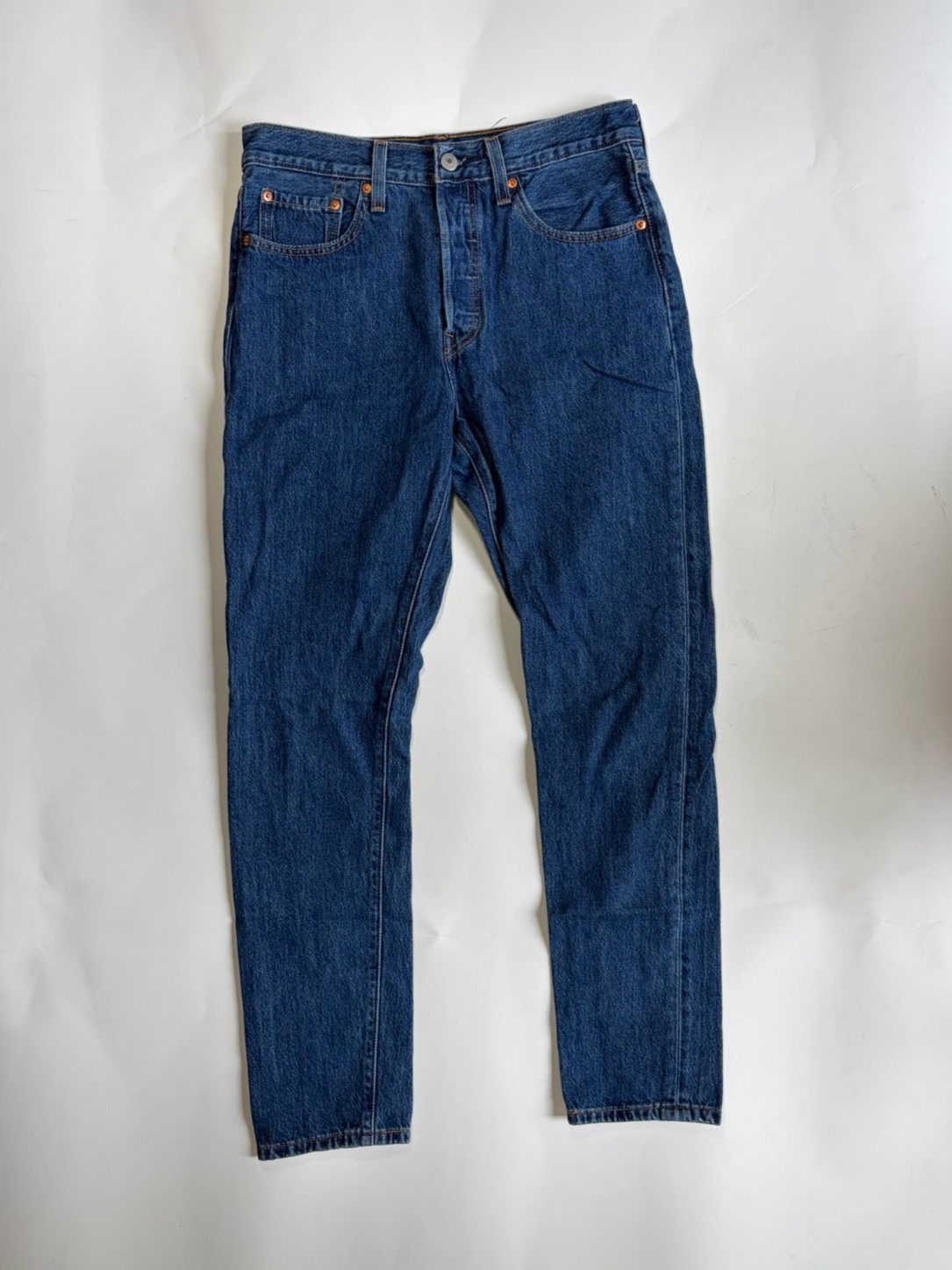 Levi’s Premium 501 S High Rise Button Fly Skinny Jeans Sz 28×30 Dark Wash