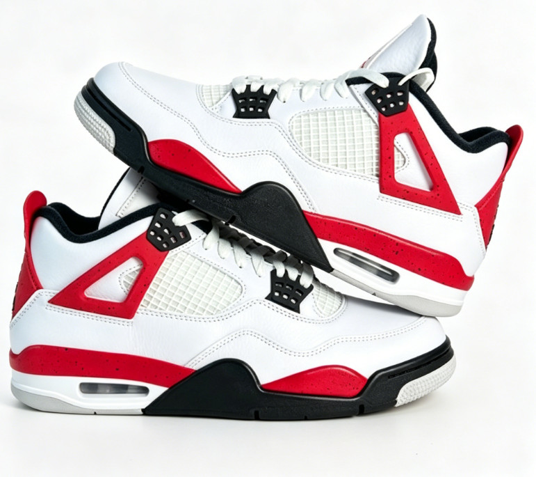 Men’s Jordan 4 “Red Cement” Mid Top Retro Basketball Shoes US Size 7-12
