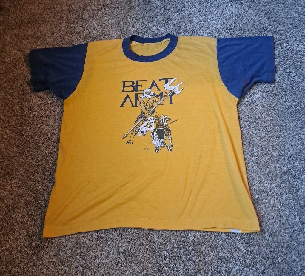 Vintage 1984 Navy Vs Army Shirt Beat Army Poseidon Football NCAA