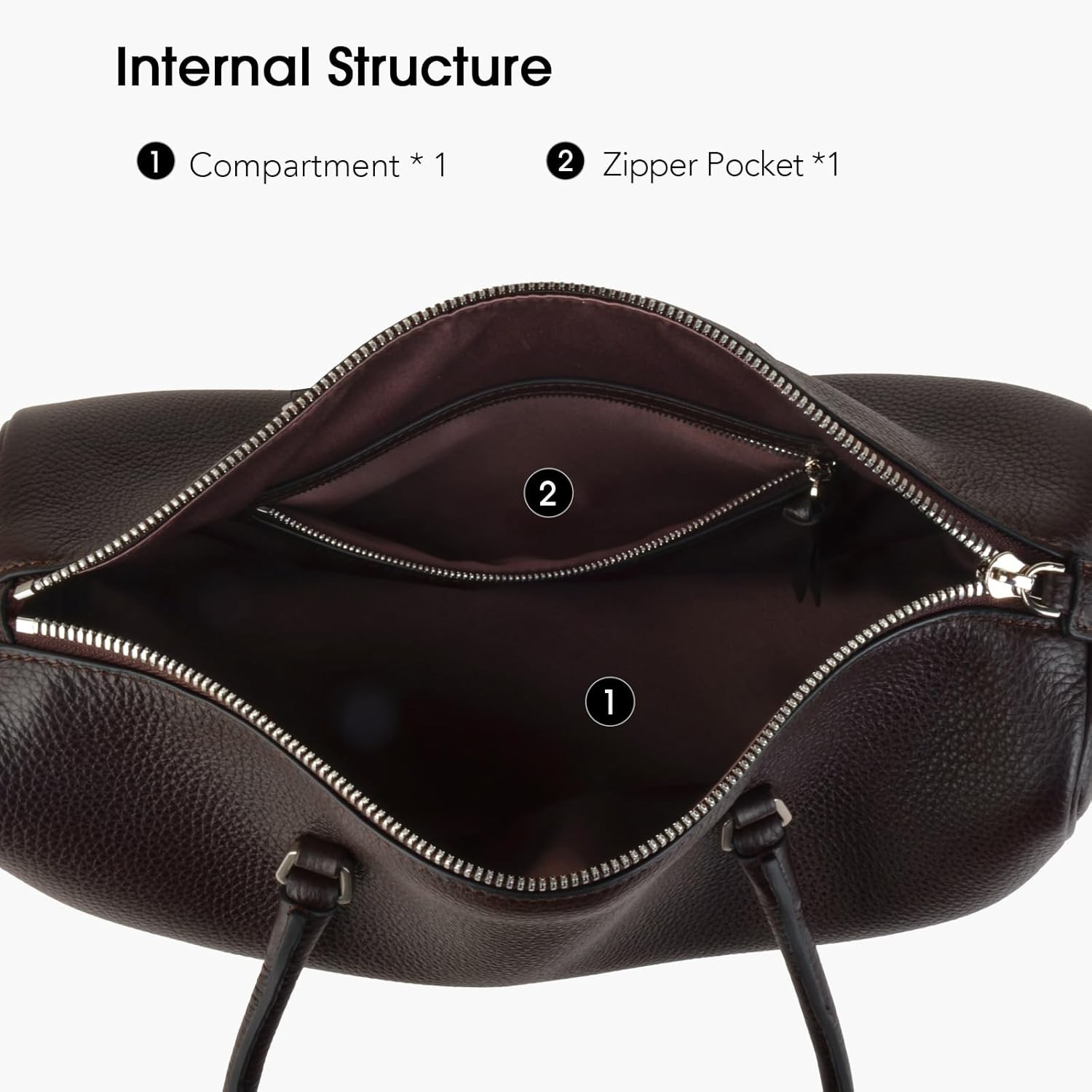 DONNAIN Premium Full Grain Leather Handbag Hobo Barrel