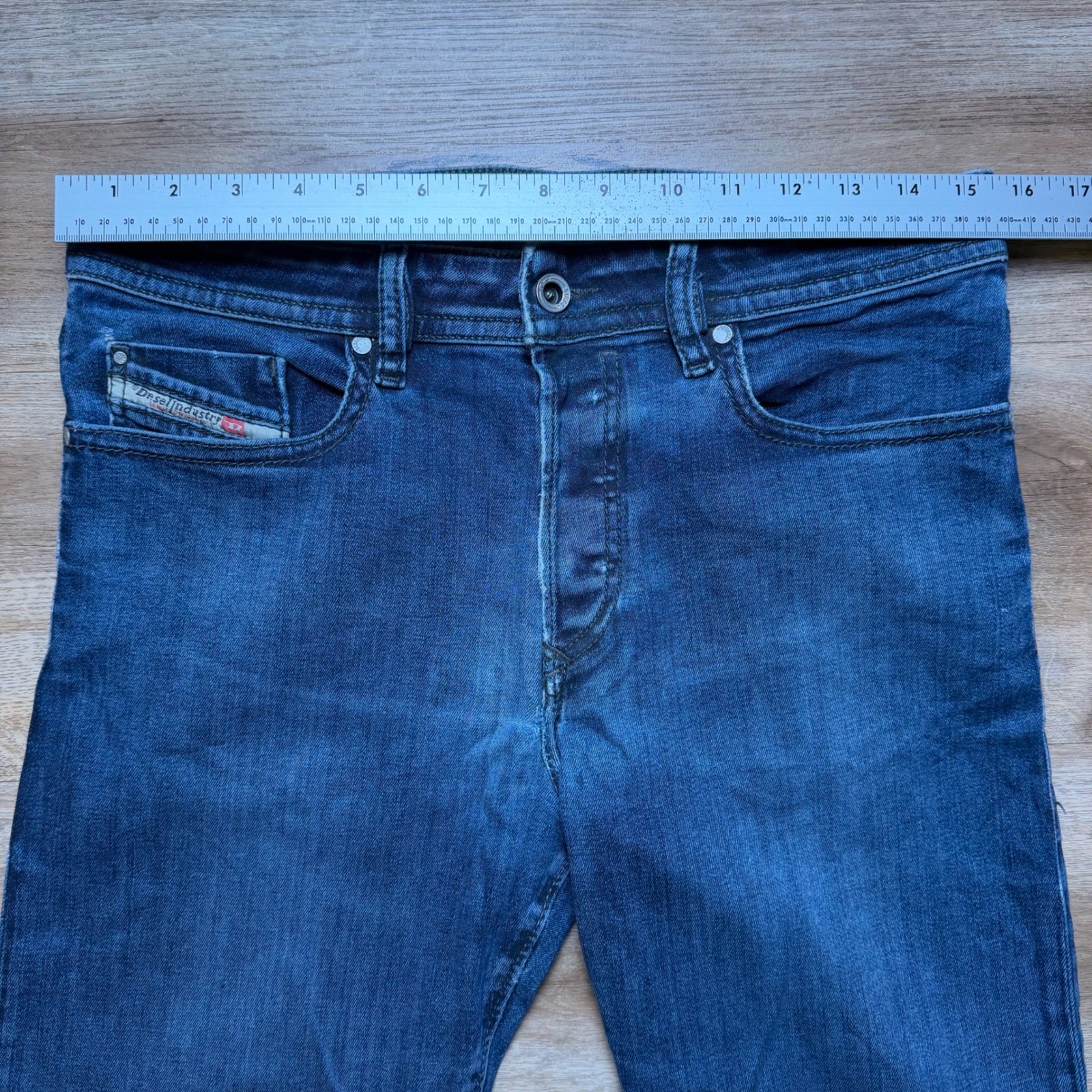 Diesel Buster Jeans Mens 31×32 Blue Regular Slim Tapered Stretch Denim 0607A