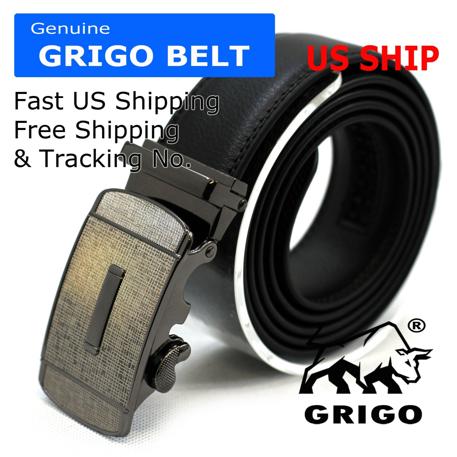 Men’s Automatic Click Lock Buckle Waist Strap Dress Comfort Black Belt Casual
