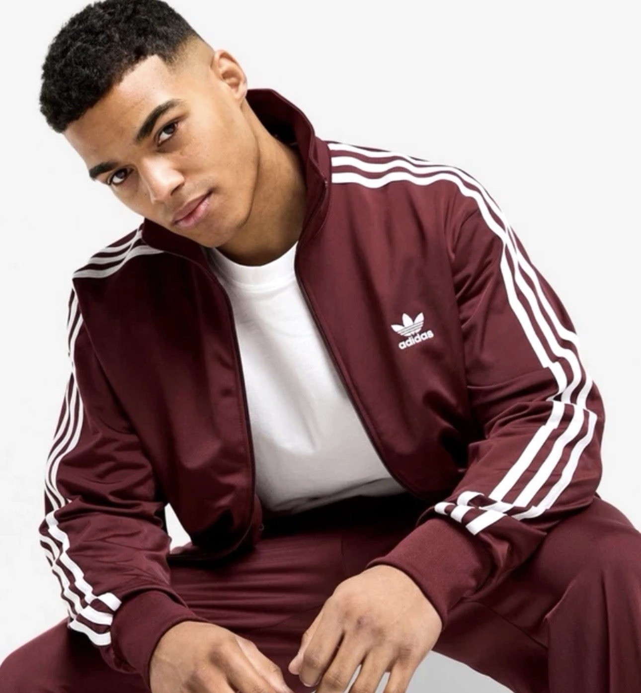 Adidas Classic Firebird Tracksuit Maroon Burgundy 2 Piece Set Authentic MSRP$150