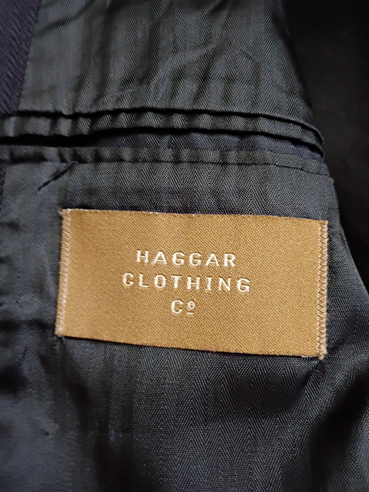 Haggar Men’s Navy Solid Blazer M Regular Notch Lapel 2-Button Single Vent