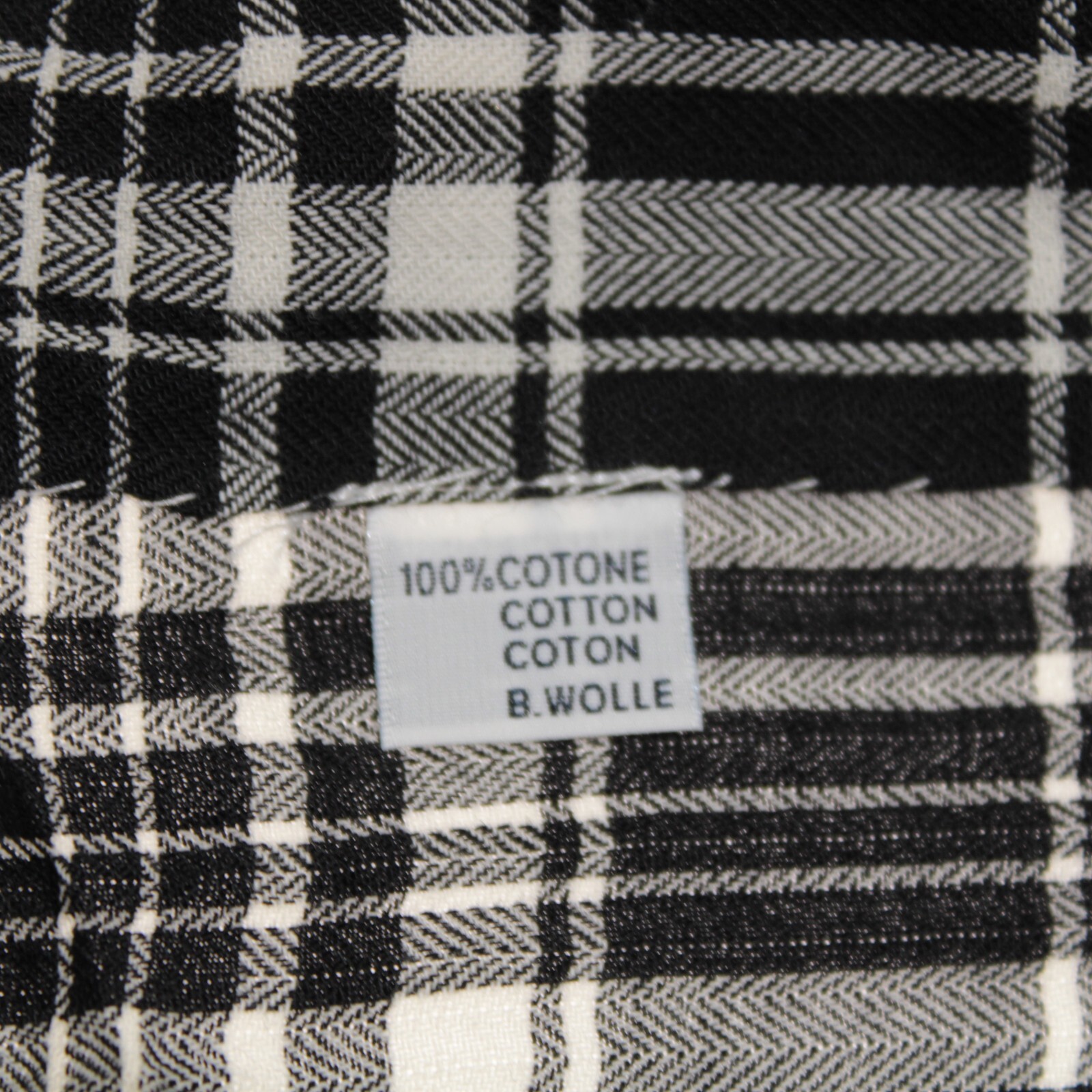 Borriello NWOT Casual Button Down Shirt Size 18.5 46 In Black W/ White Plaid