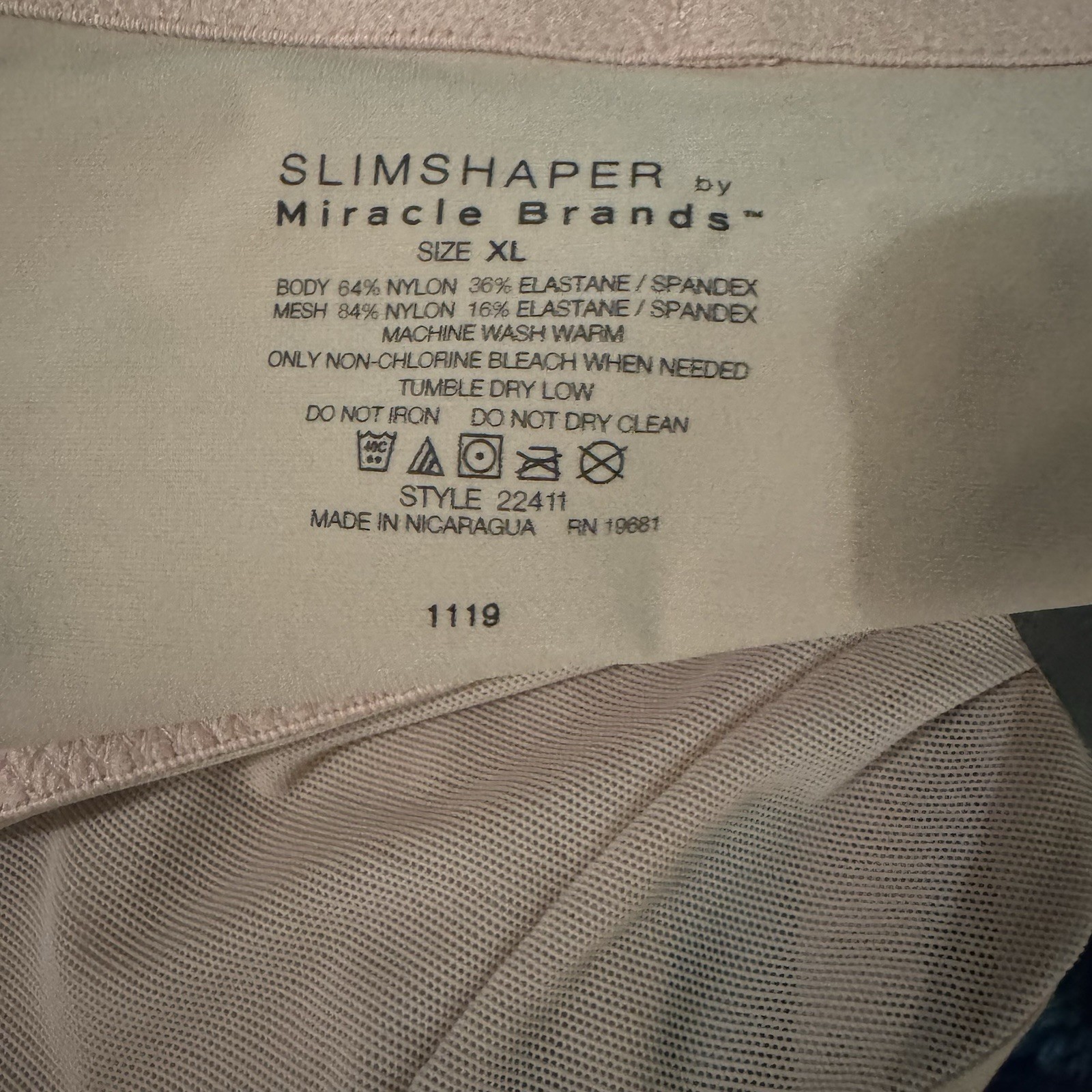 Slimshaper Miracle Brands Shapewear Thing Women’s XL Beige High Waist Control