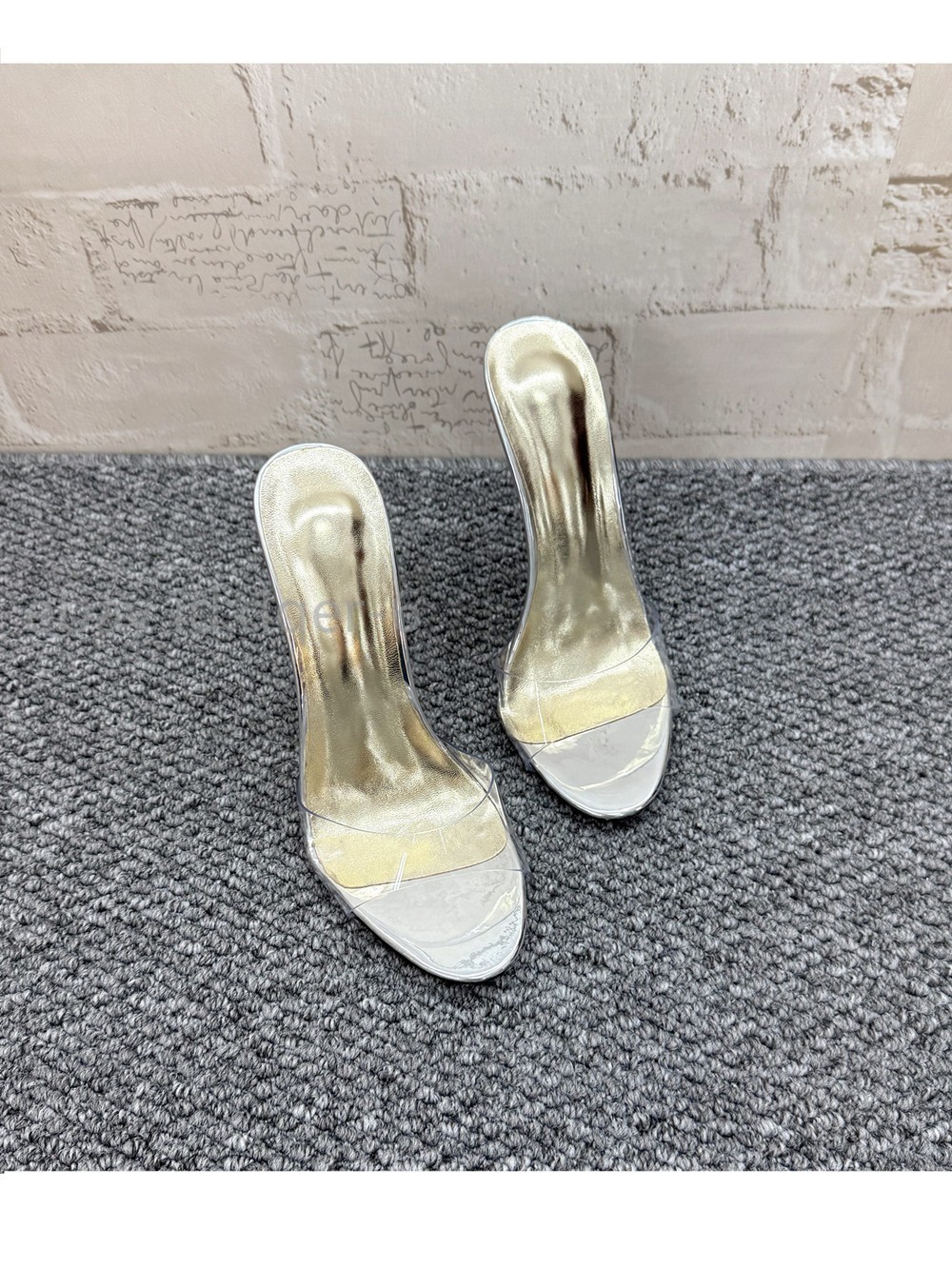 Women 14cm Super High Heel Transparent Sandals Slippers Sexy Large Size Shoes