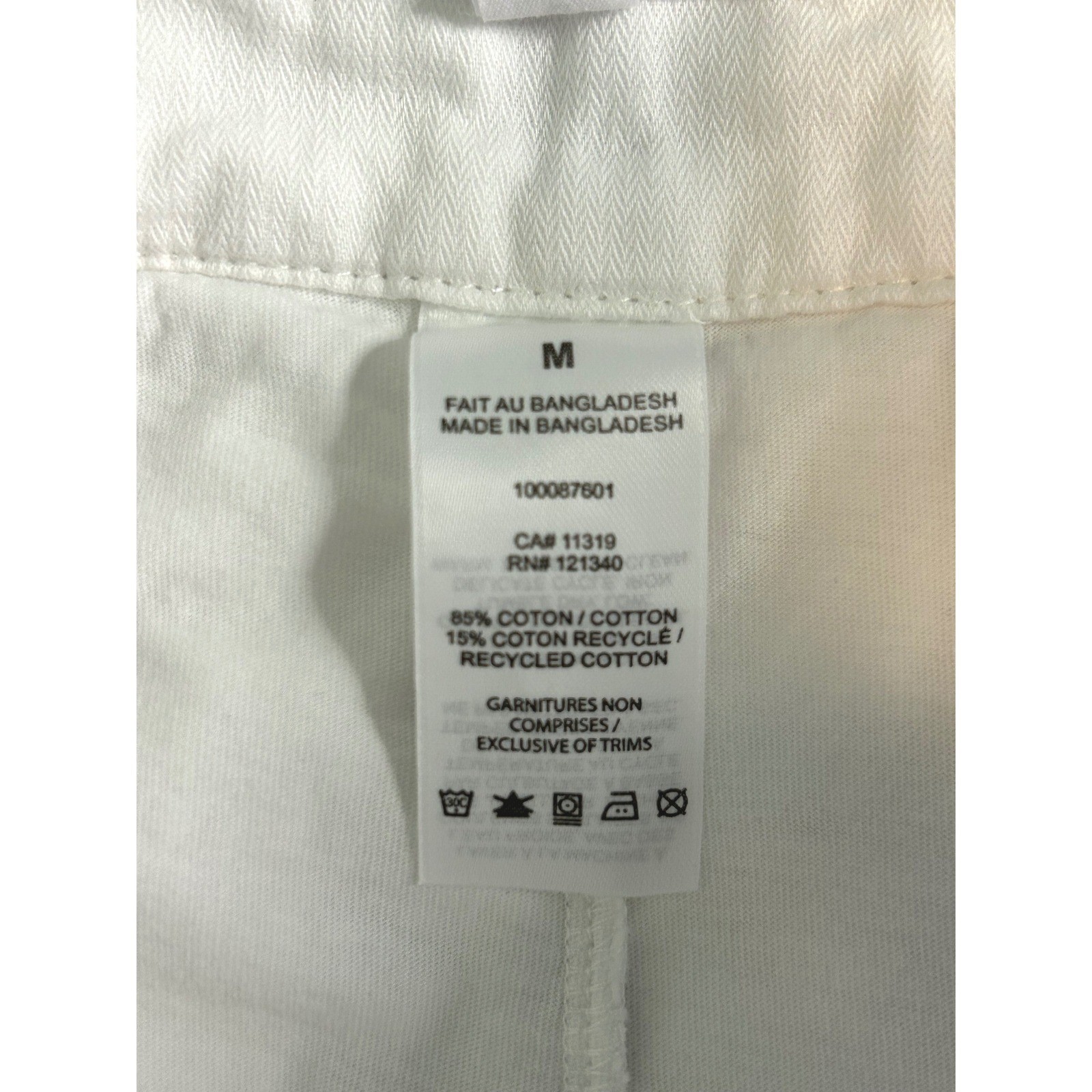 Garage White Pleated Mini Skort Side Zip Cotton Herringbone 100087601 Size M