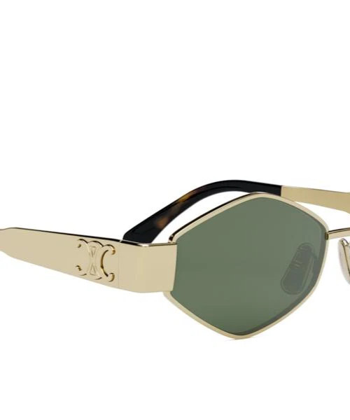 Celine Triomphe CL40254U 30N Shiny Endura Gold/Green Metal Women’s Sunglasses