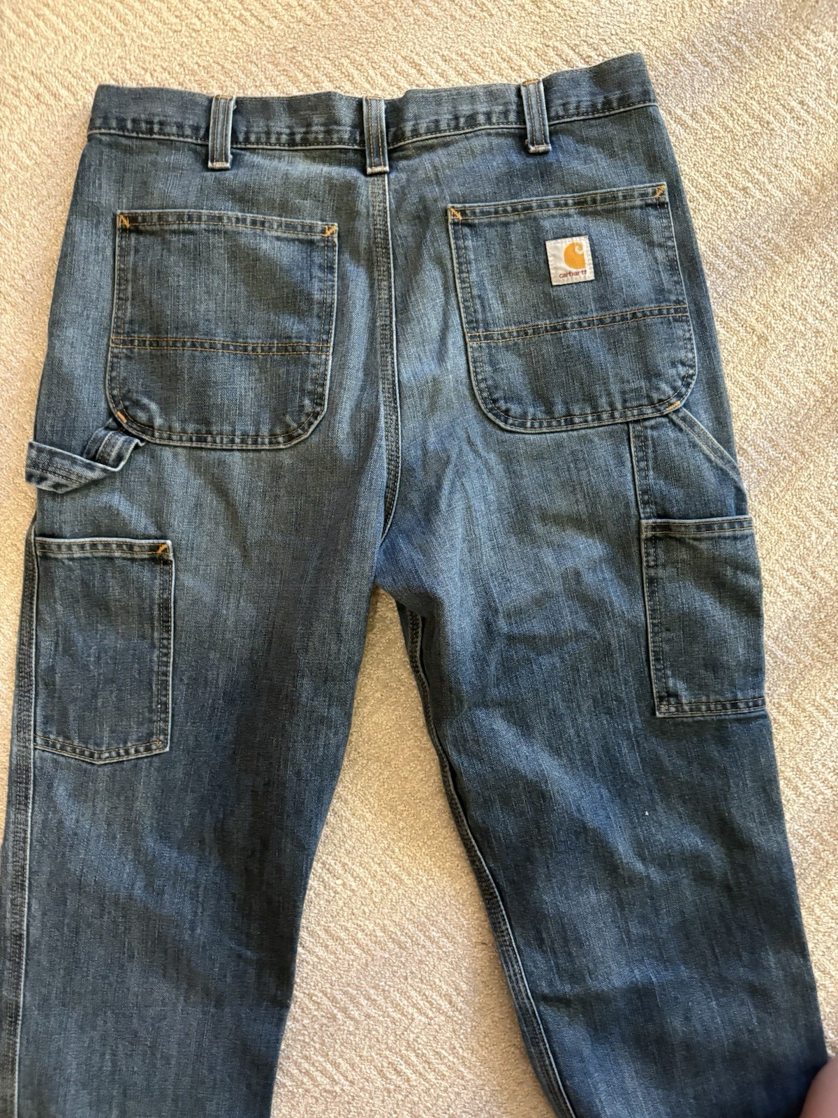 Carhartt Relaxed Fit Work Jeans Men’s Size 34 X 32 Blue Denim