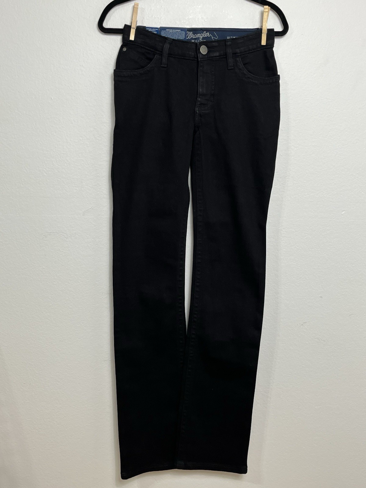 Wrangler Willow Jeans Womens 26×36 Black Ultimate Riding Low Rise NEW READ