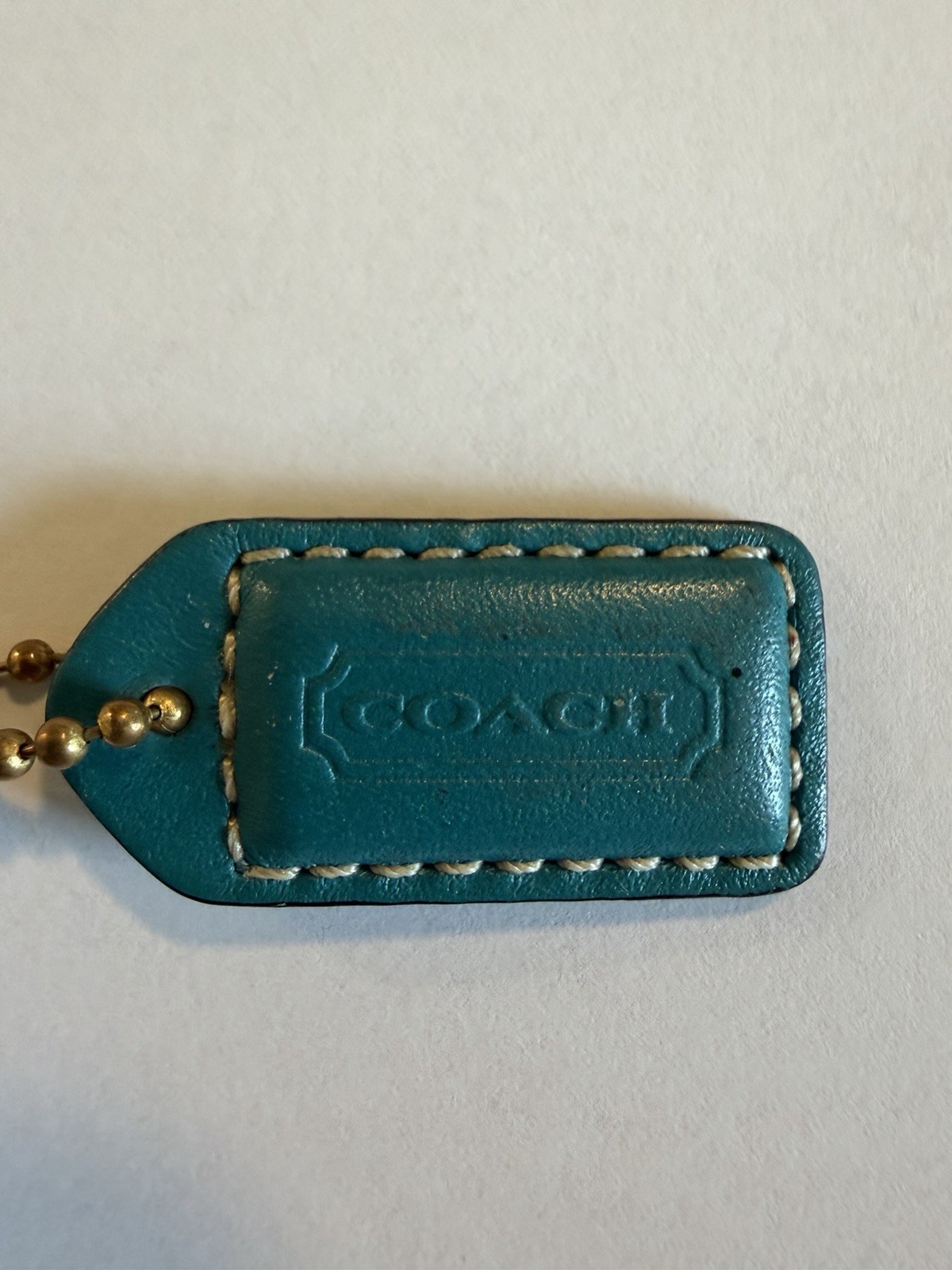 Mini Coach Hang Tag Teal With Gold Hardware