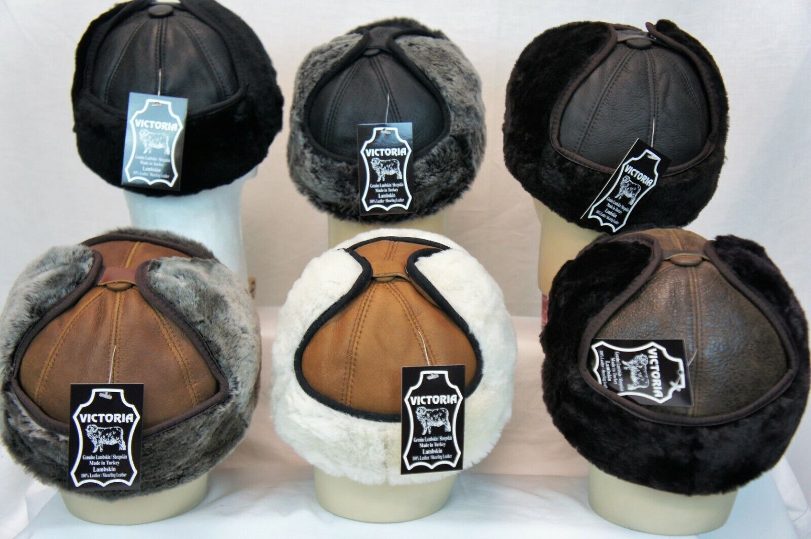6 colors REAL SHEEPSKIN SHEARLING LEATHER HAT Trapper Ushanka Hunting warm M-3XL