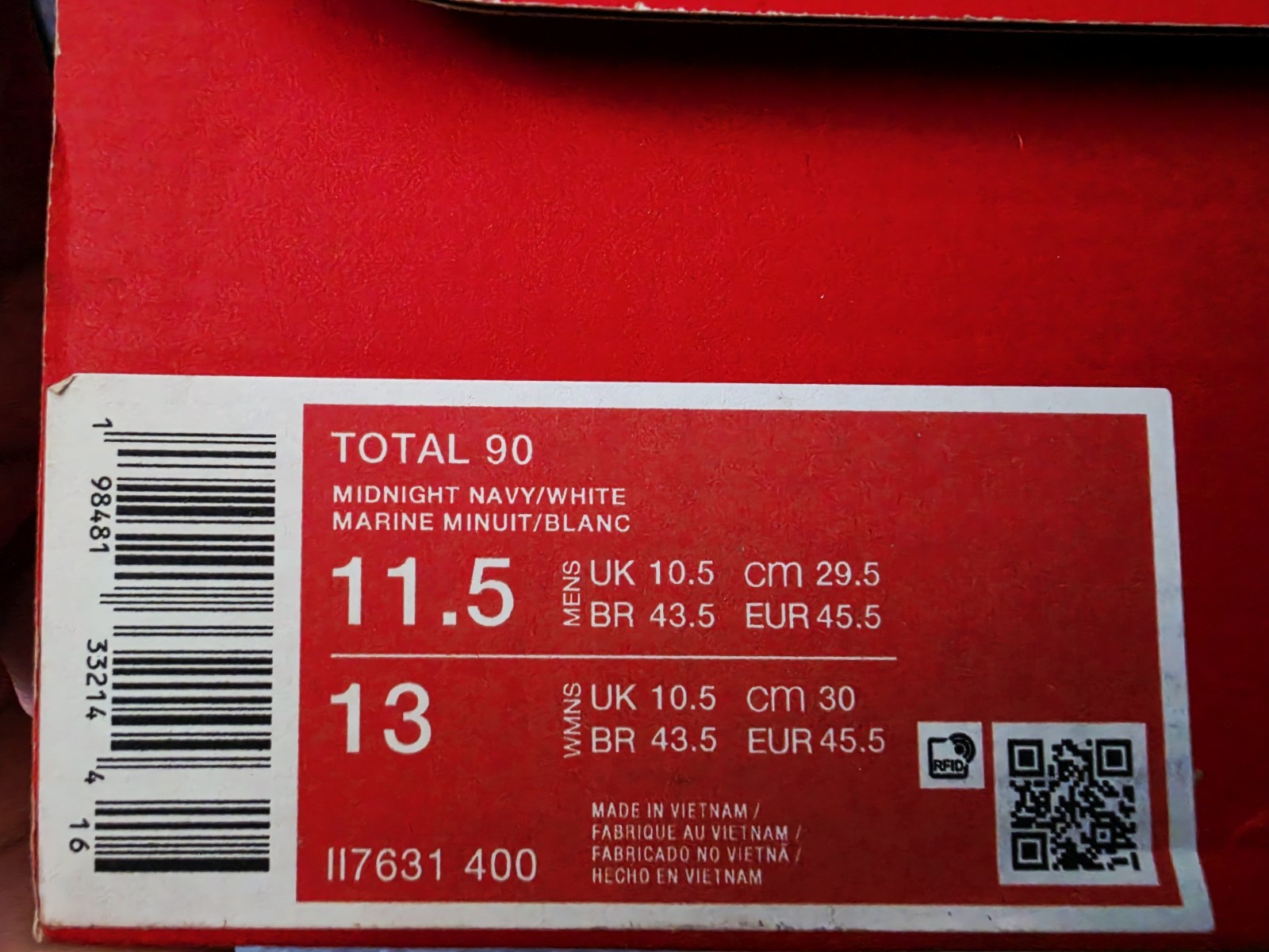 Nike Total 90 3 SP USA Midnight Navy/White/Red Men’s II7631-400 Size 11.5 Men
