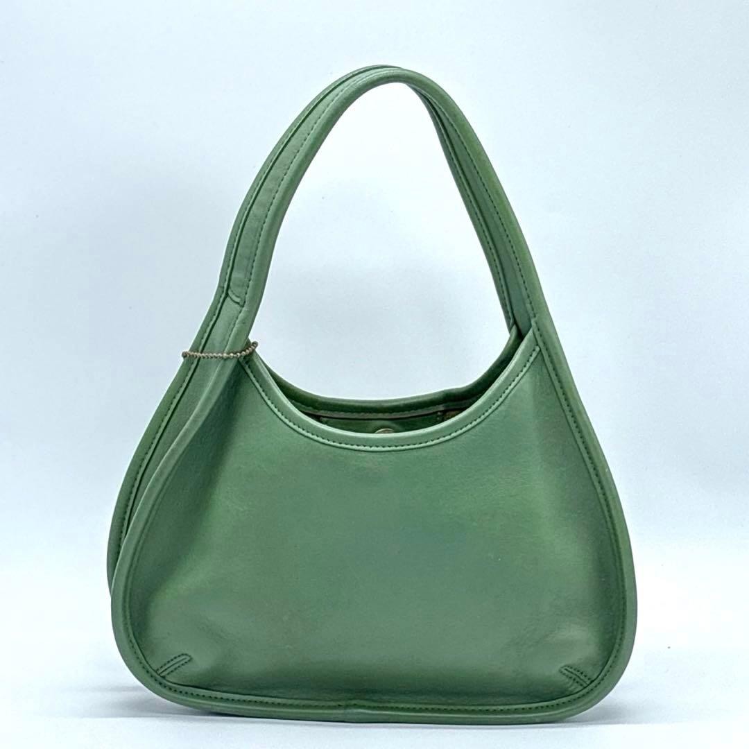Vintage Old Coach 9027 Green Leather Ergo Bag Womens Handbag Made in USA VTG