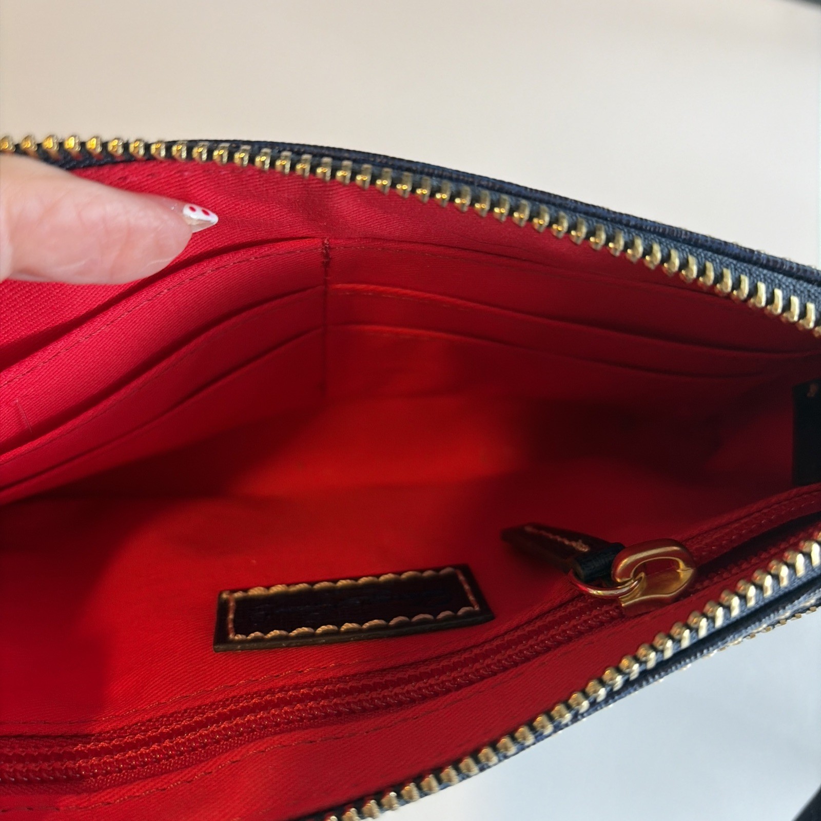 Dooney Bourke Navy Blue Crossbody Or Wristlet. Never Used 9“ X 6“ Leather.