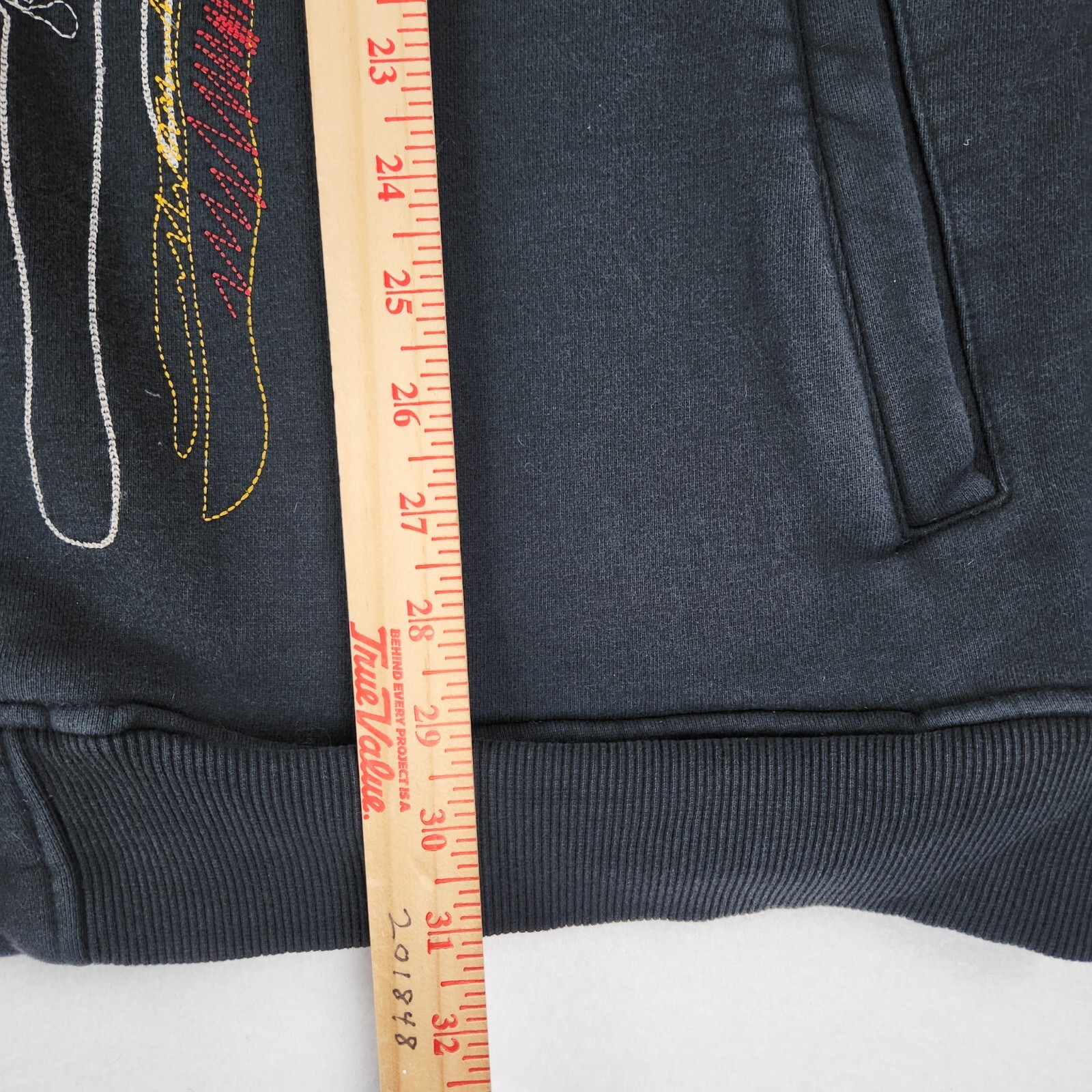 Avirex Jacket Mens 3XL Black Vintage Native American Embroidered Full Zip Hoodie