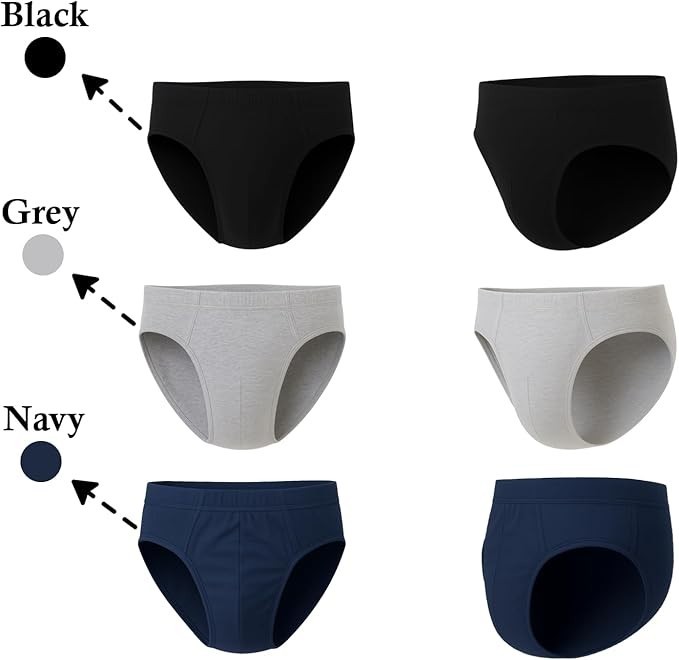 6PK Men’s Brief Underwear Cotton Blend Slips Briefs Under Pants Underwear S-4XL