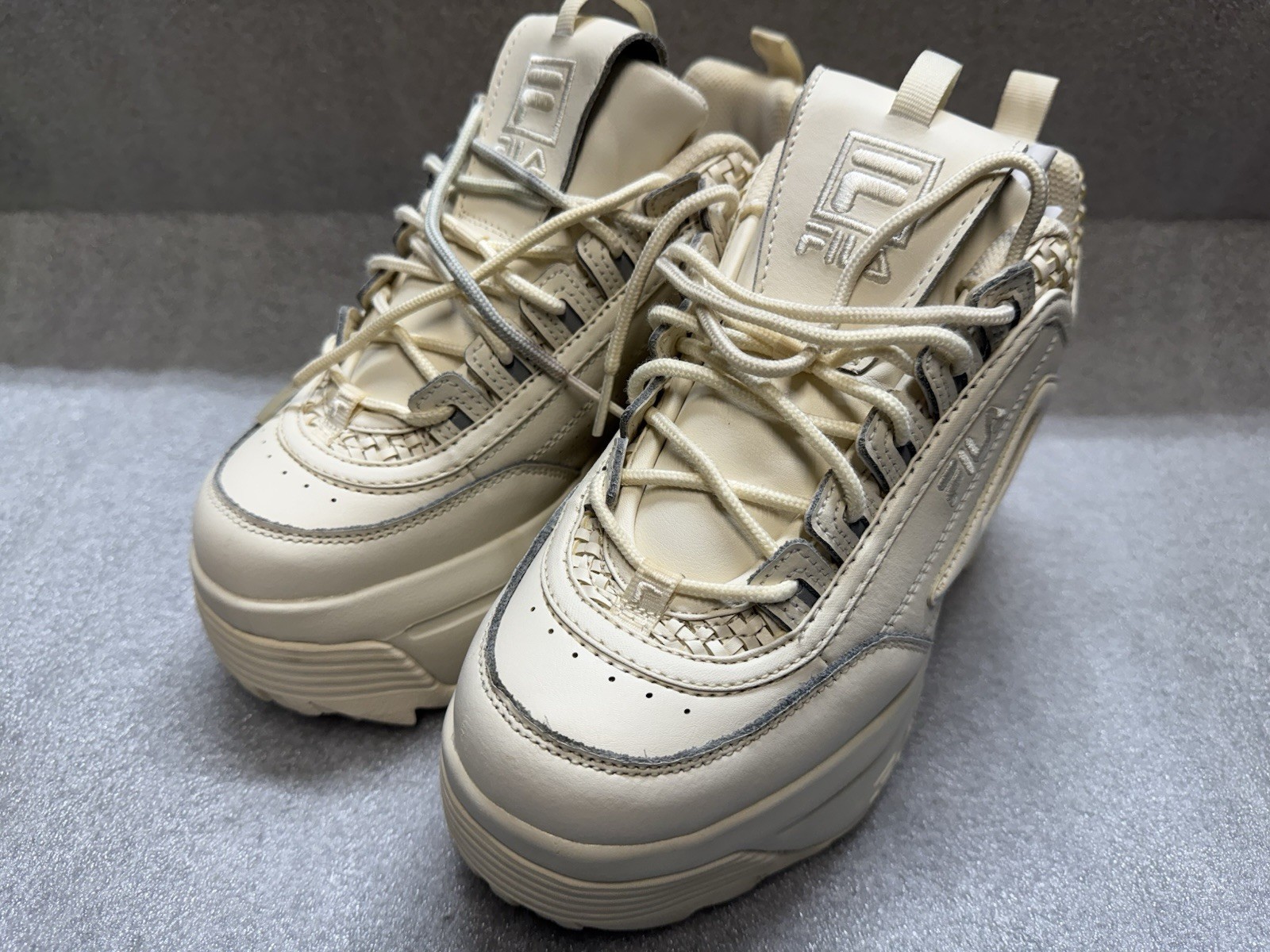 Fila Disruptor II Platform Wedge White Size 8 UK6.5 Women’s, Pre-Owned