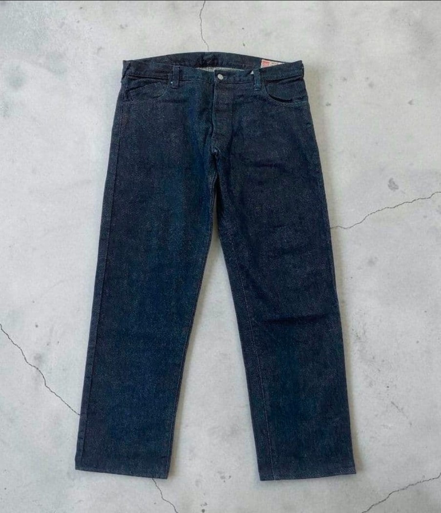 EVISU Lot 2000T Jeans Tiger Preshrunk Made in Japan W40 Indigo Stitch Denim