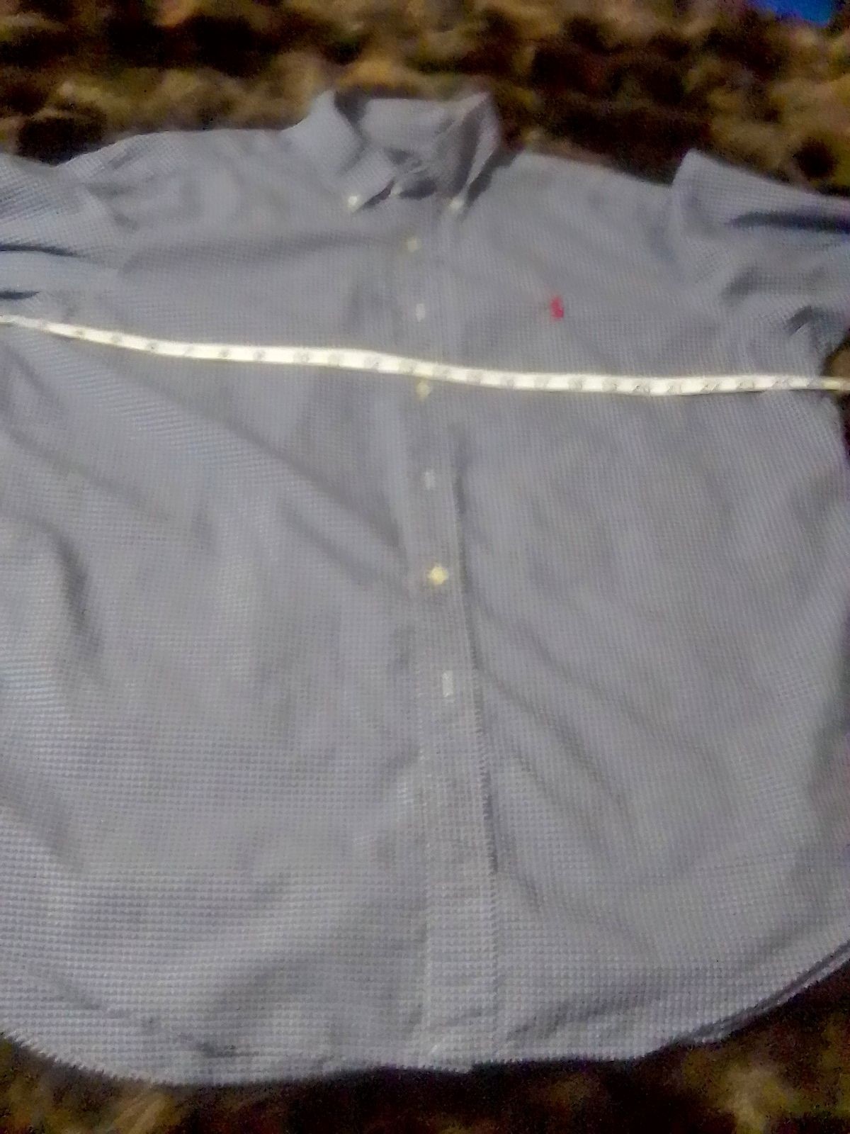Mens Ralph Lauren Polo cotton button down Classic blue check shirt XL REDUCED!