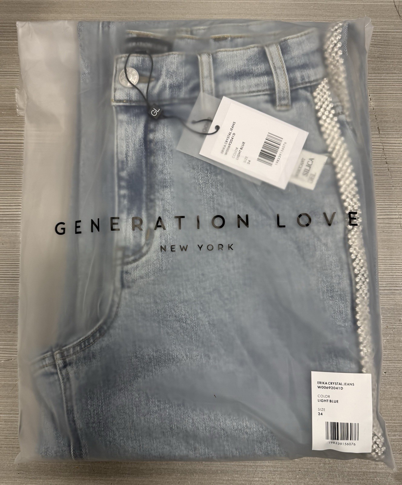 Generation Love Erika Crystal Embellished Blue Jeans – NEW