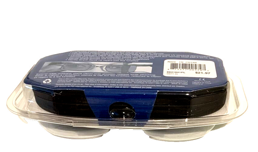 Polar Optics 51 Rec 18 Black Full-Frame Clip Ons Sunglasses W. Case