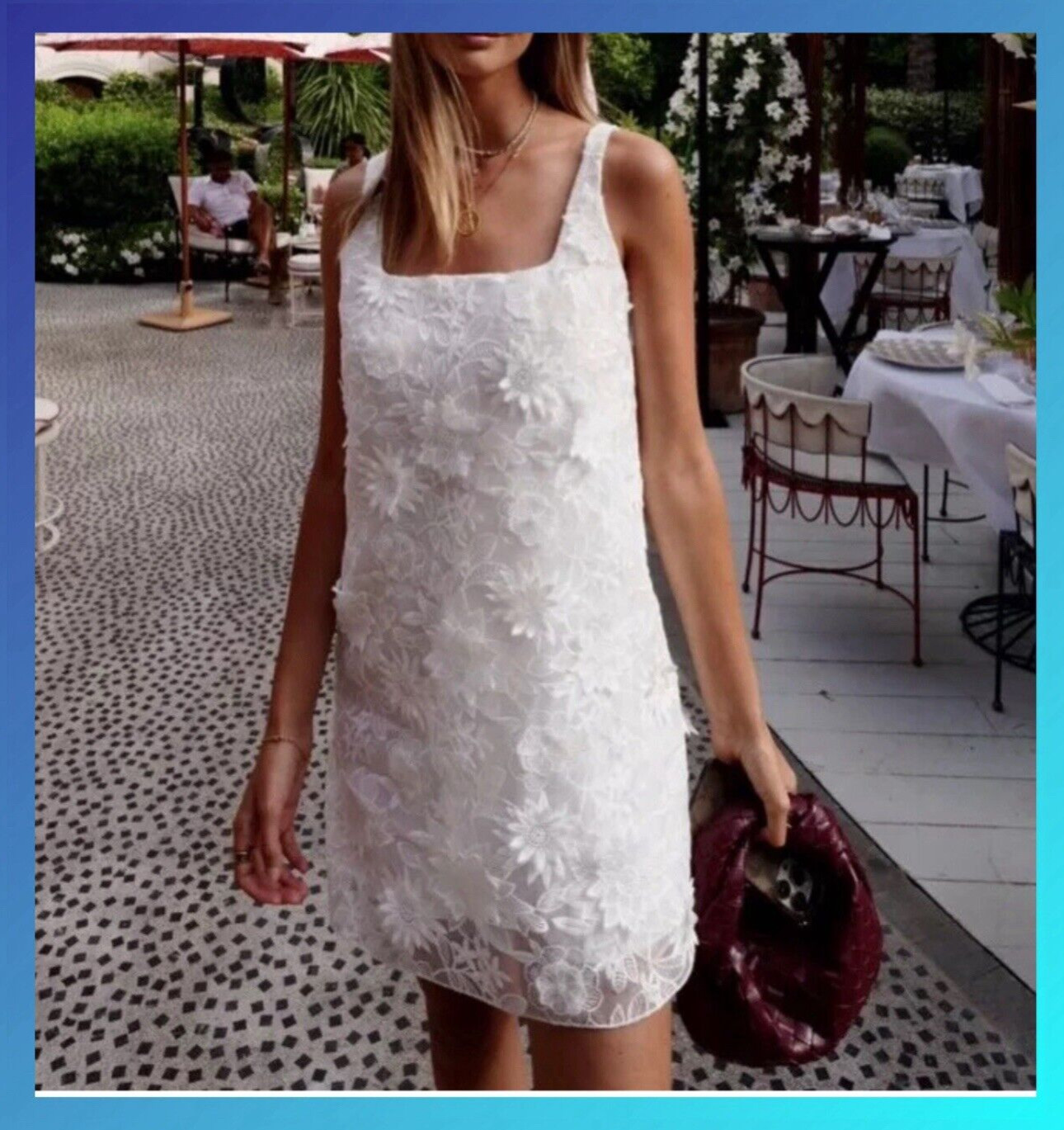 NWTZW COLLECTION ZARA EMBROIDERED WIDE STAPS MINI DRESS 241