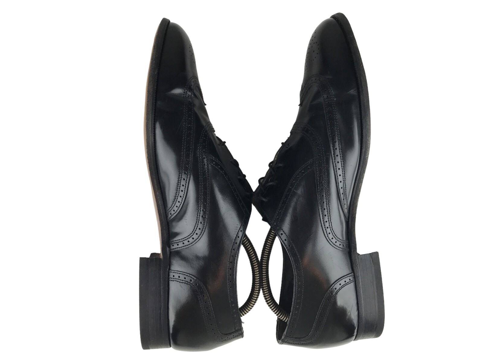 Bostonian Mens Black Leather Almond Toe Wingtip Oxford Dress Shoes Size US 11.5M