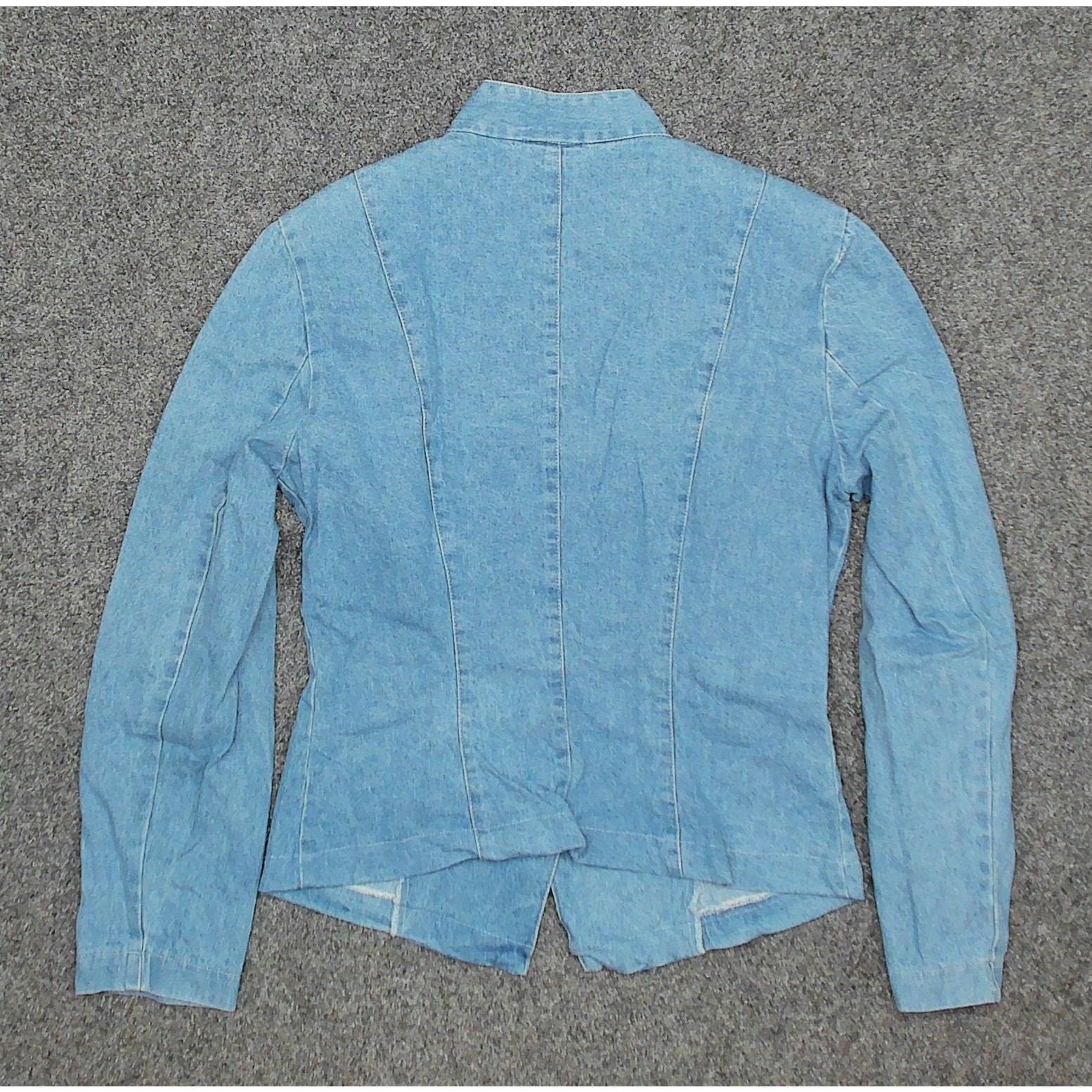 Vintage 80s Granite Denim Drummer Boy Band Jacket Western Concho Buttons Size S