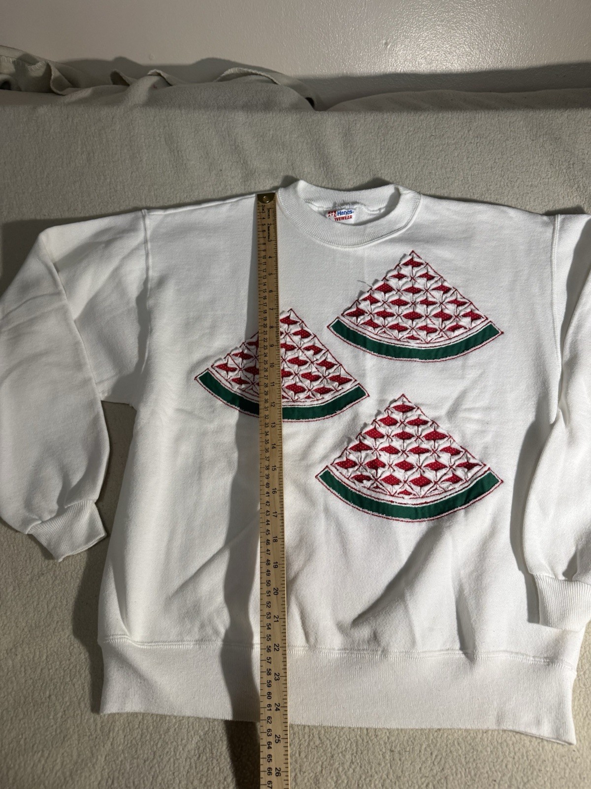 Vintage 90s Sweatshirt Watermelon Collage Sweatshirt Grunge Punk Ugly Old Lady L
