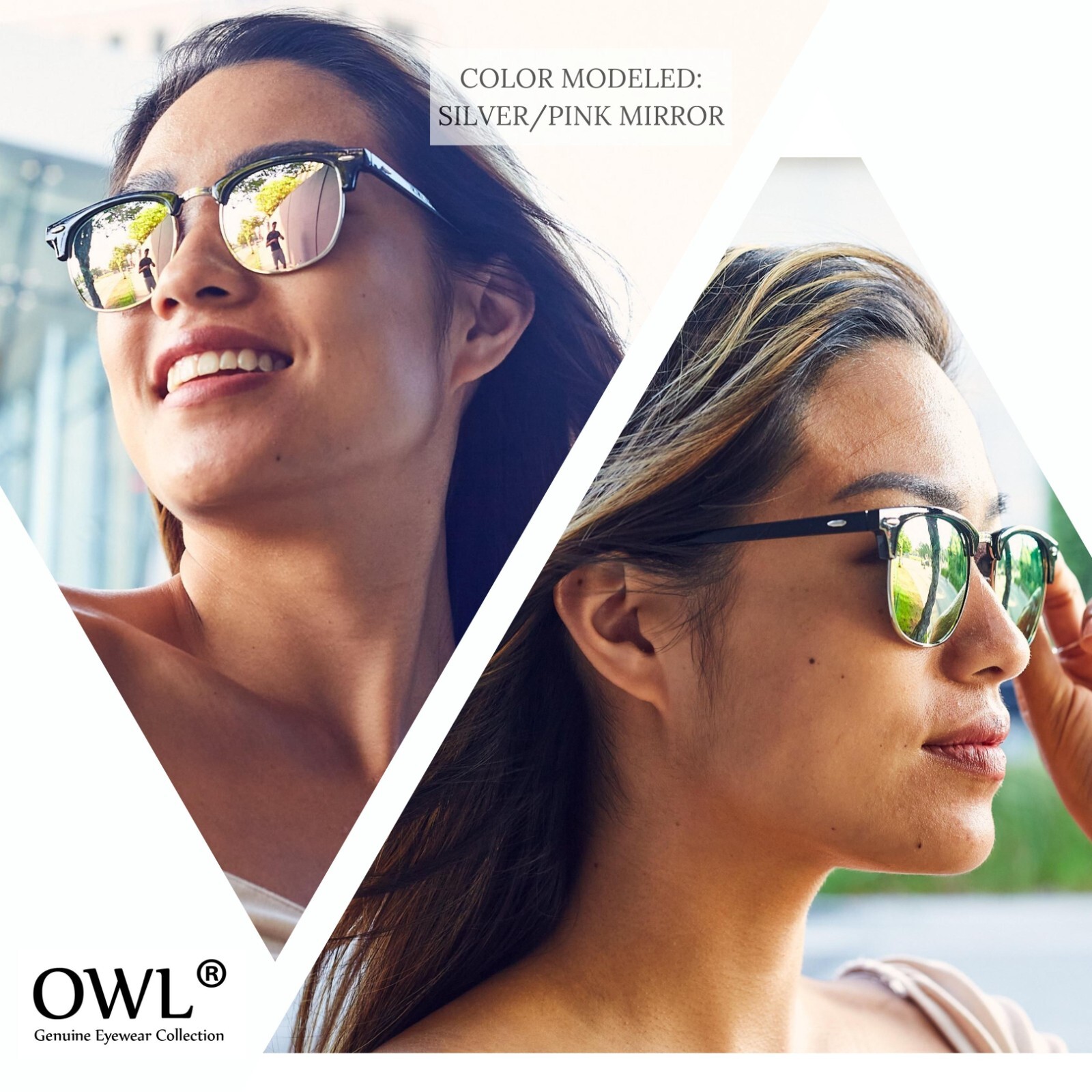 Set of 3 Classic Half Frame Semi Rimless Horn Rim Sunglasses Rimmed Colored Lens