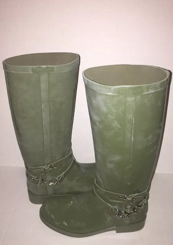 Brand New- Coach Lori Shiny Rubber RainBoots 35A7735-JNP Womens (Size 10)
