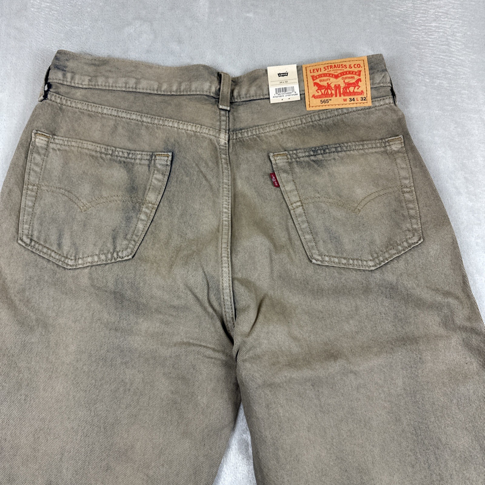 Levi’s 565 Jeans Men’s Size 34×32 Loose Straight Tan/Brown Denim Cotton