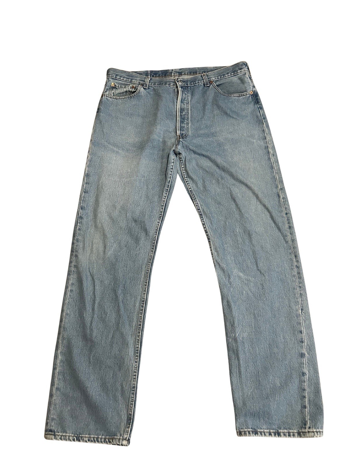 Vintage Levi’s 501 XX Jeans 40×34 Made in UK 1998 Light Wash Straight Leg Denim