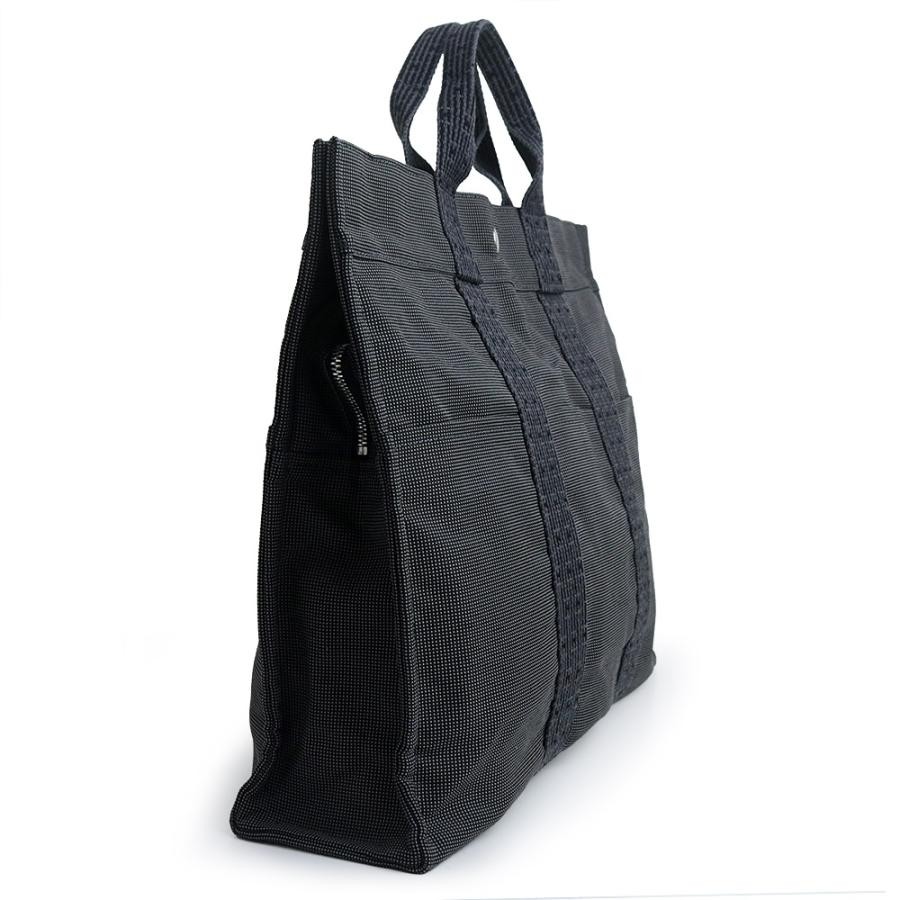 Hermes Herline MM Tote Bag Handbag Canvas Gray Width 16.5in Height 12.6in 99