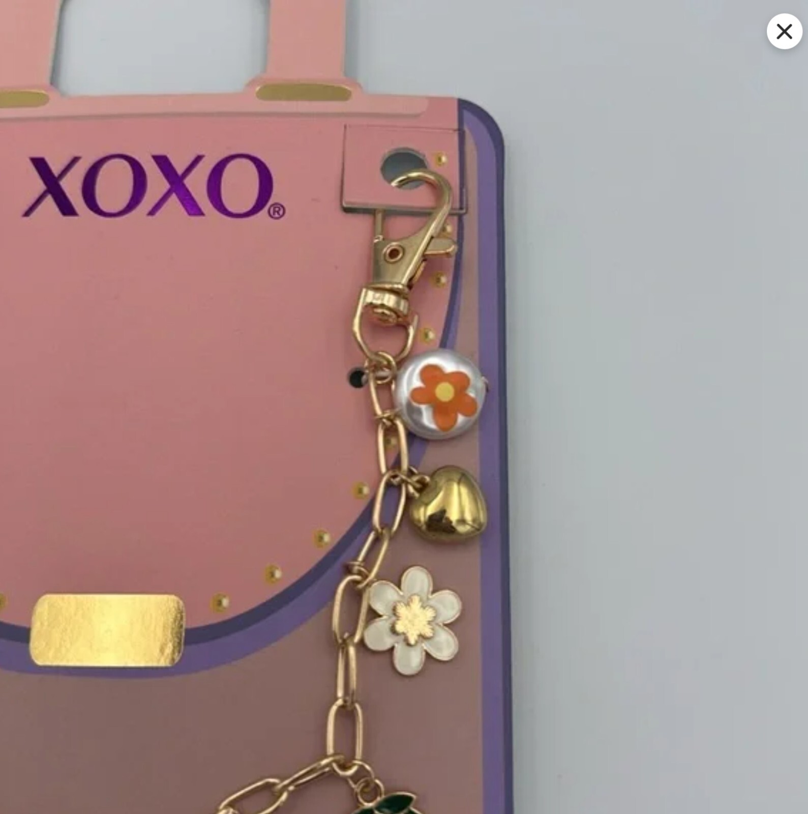 XOXO Extension Chain Charms Cherry Butterfly Smiley Bow NWT